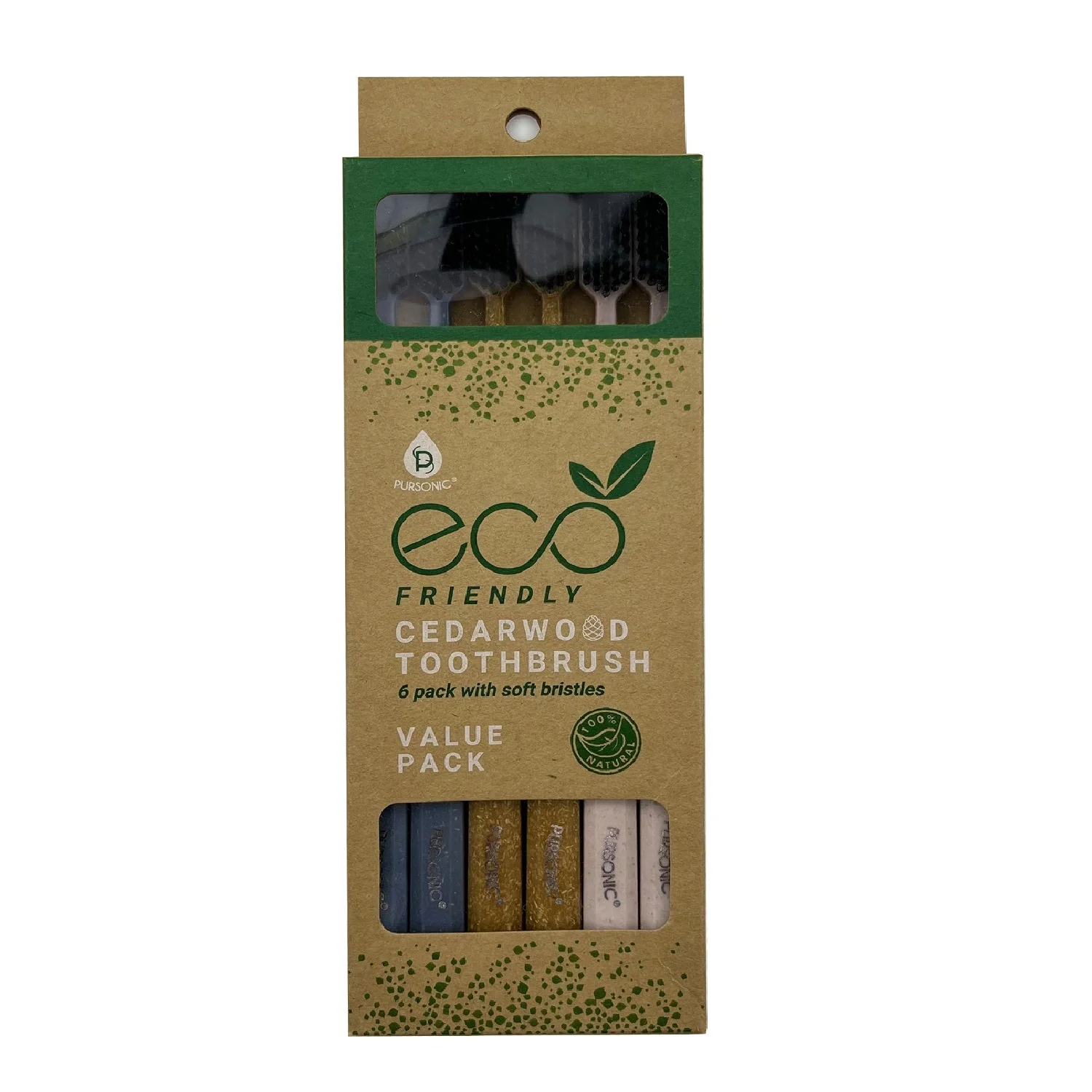 Pursonic 100% Eco-friendly Cedarwood Toothbrushes (6 Pack) - Image 4