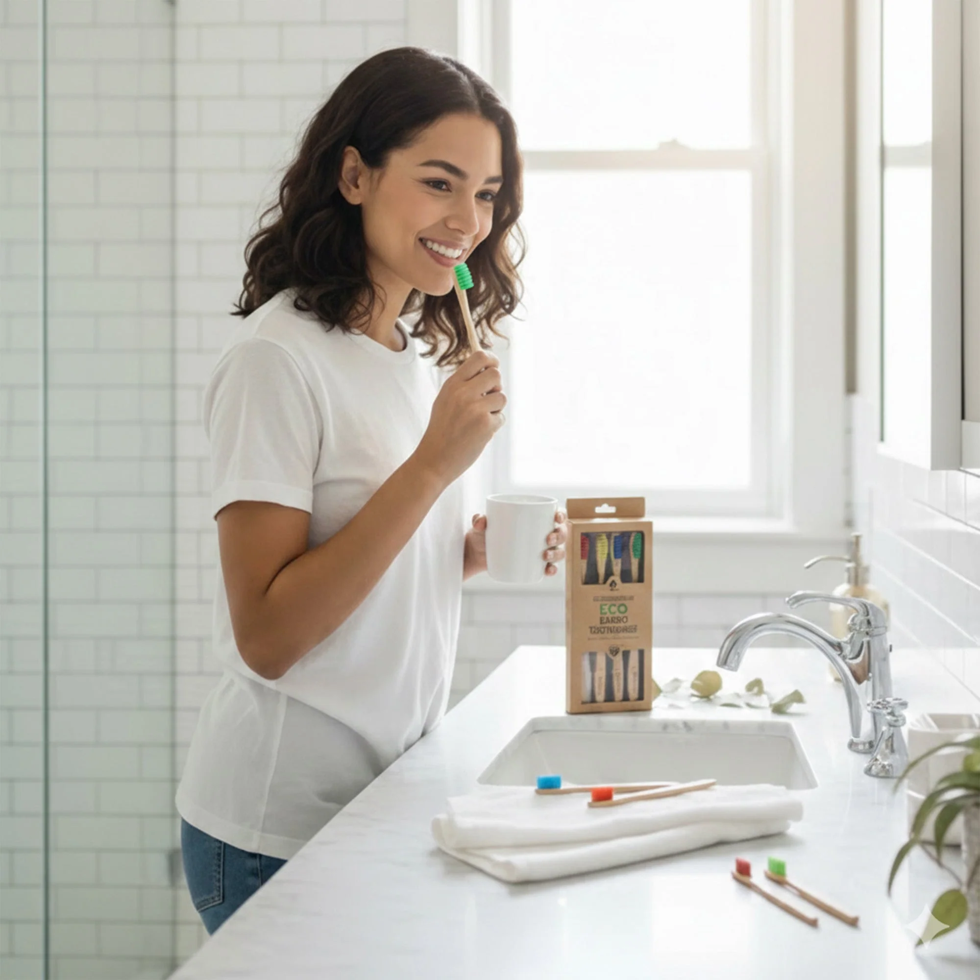 Pursonic 100% Natural Eco Bamboo Toothbrushes (4 pack) - Image 3