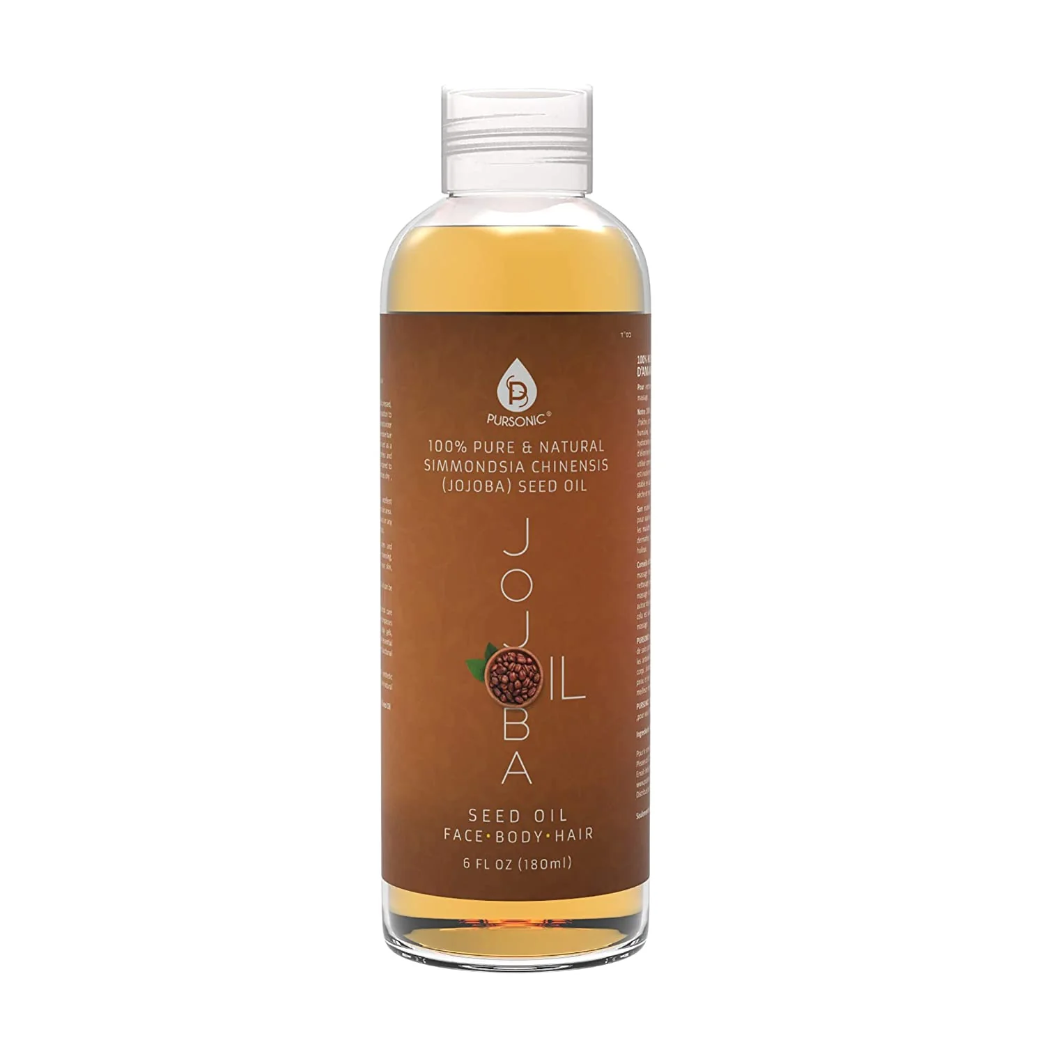 Pursonic 100% Pure & Natural Golden Jojoba Oil 6 Oz