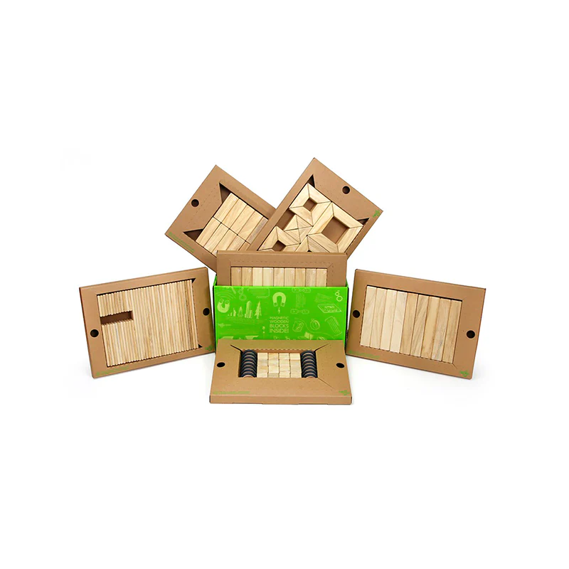 Tegu 130-Piece Classroom Kit  Magnetic Wooden Blocks  Bulk Pack - Image 8
