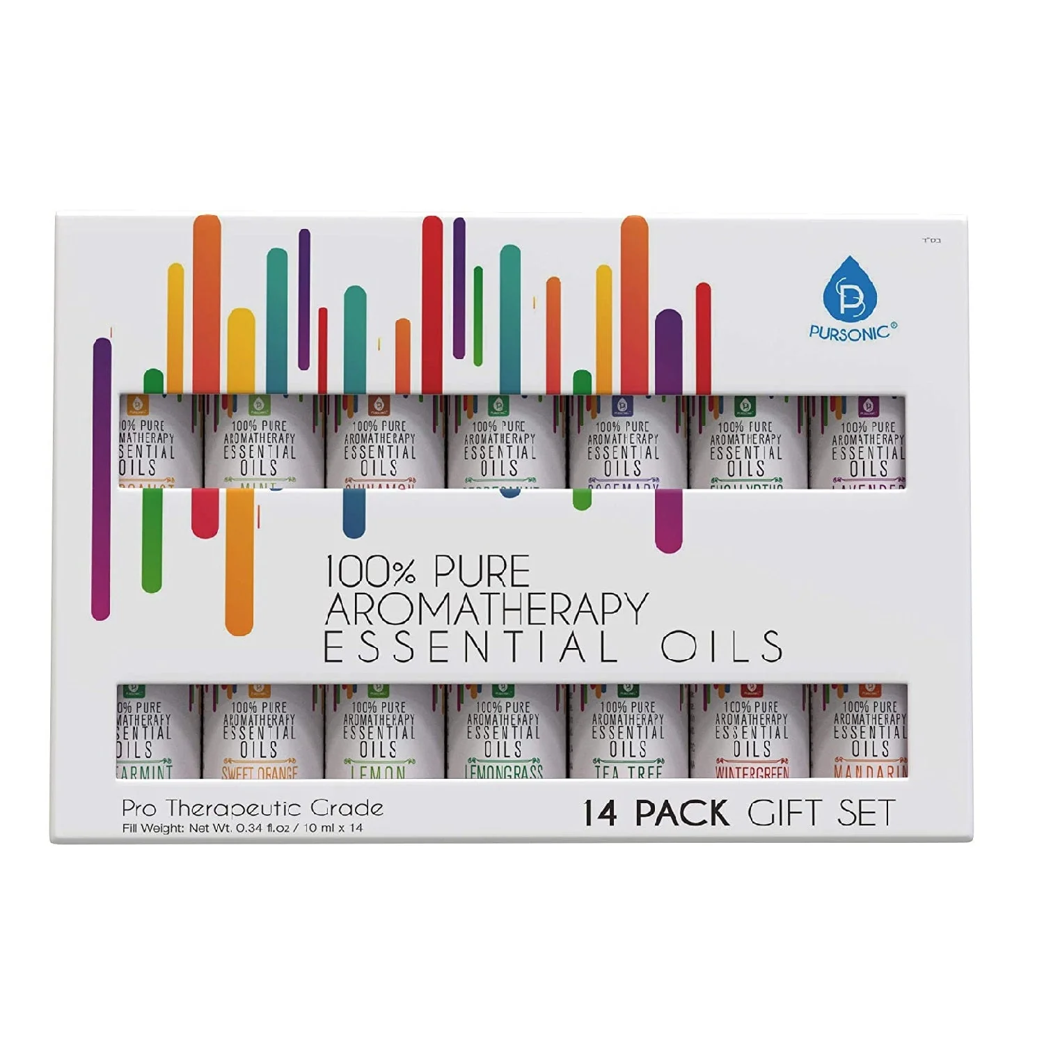Pursonic 14 Pack of 100% Pure Essential Aromatherapy Oils