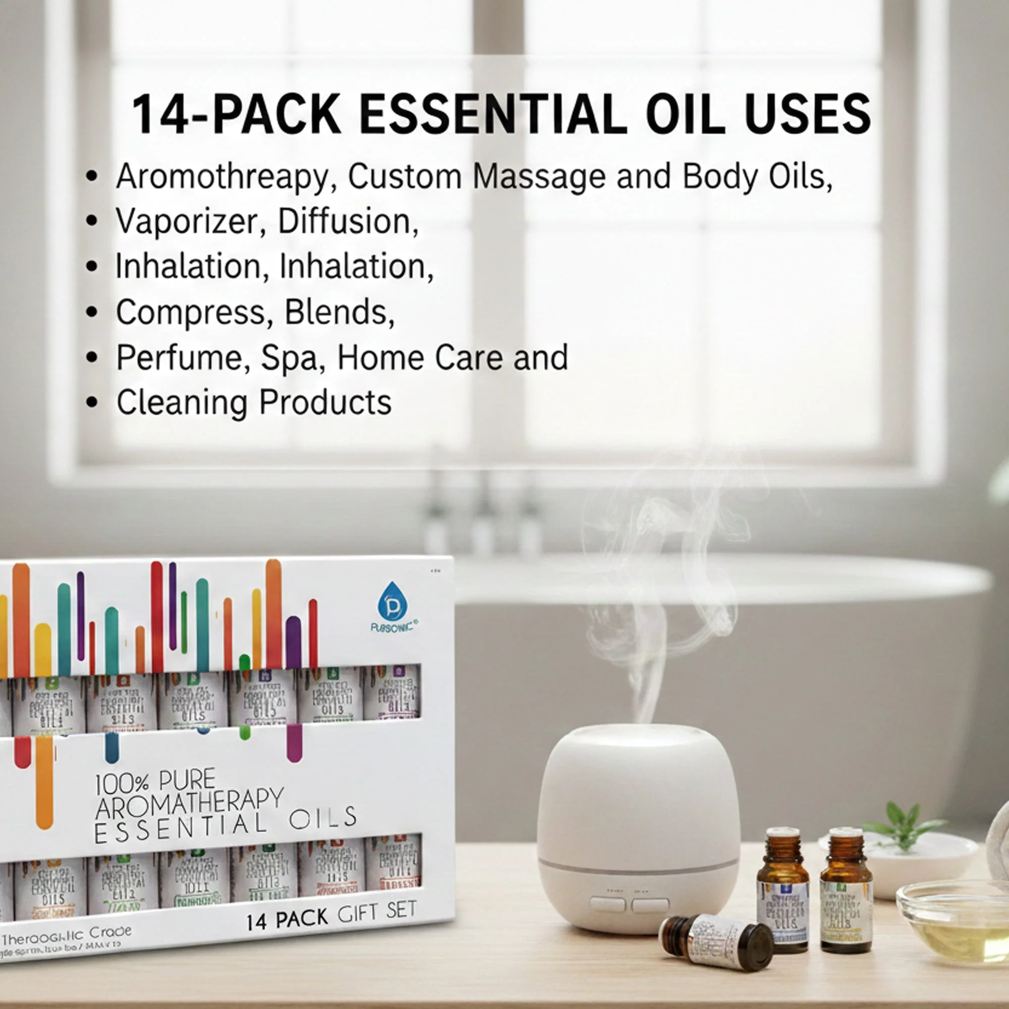 Pursonic 14 Pack of 100% Pure Essential Aromatherapy Oils - Image 3