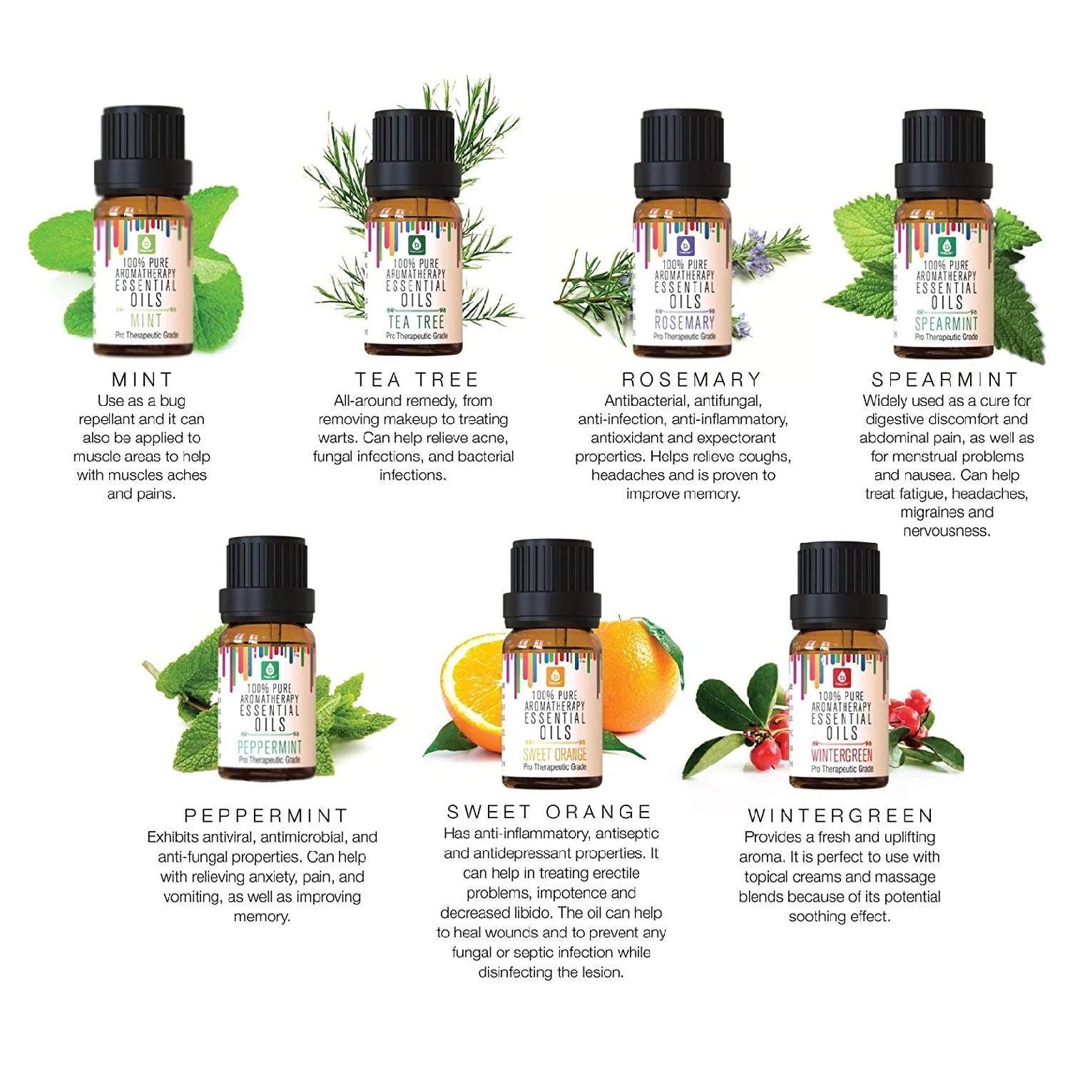 Pursonic 14 Pack of 100% Pure Essential Aromatherapy Oils - Image 6