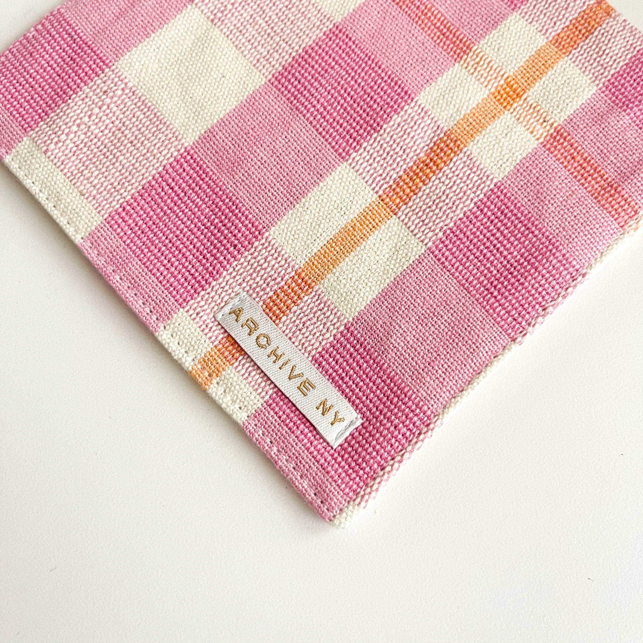 Archive New York Abigail Bubblegum and Peach Plaid Coasters - Image 3