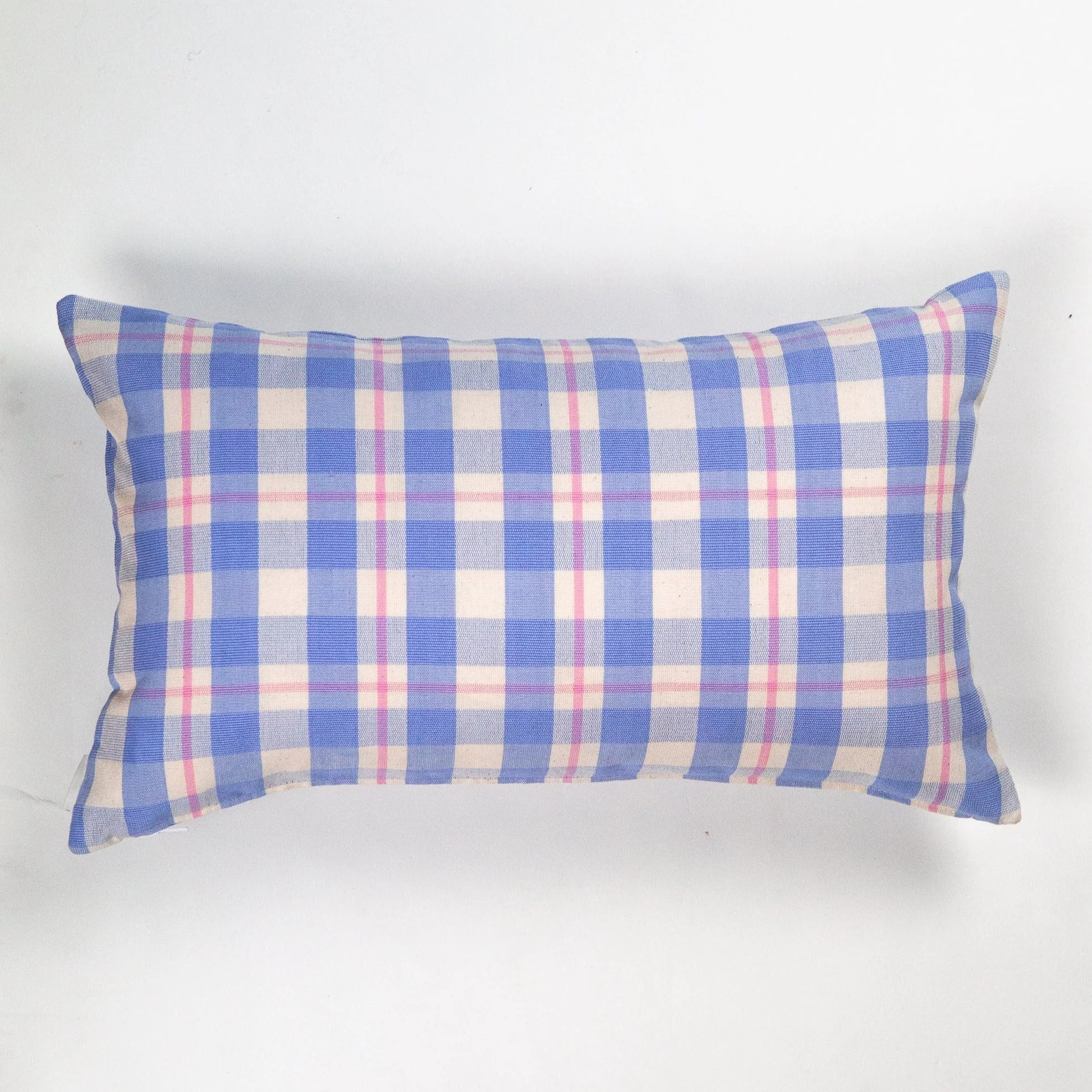 Archive New York Abigail Plaid Square Pillow in Periwinkle and Pink - Image 4