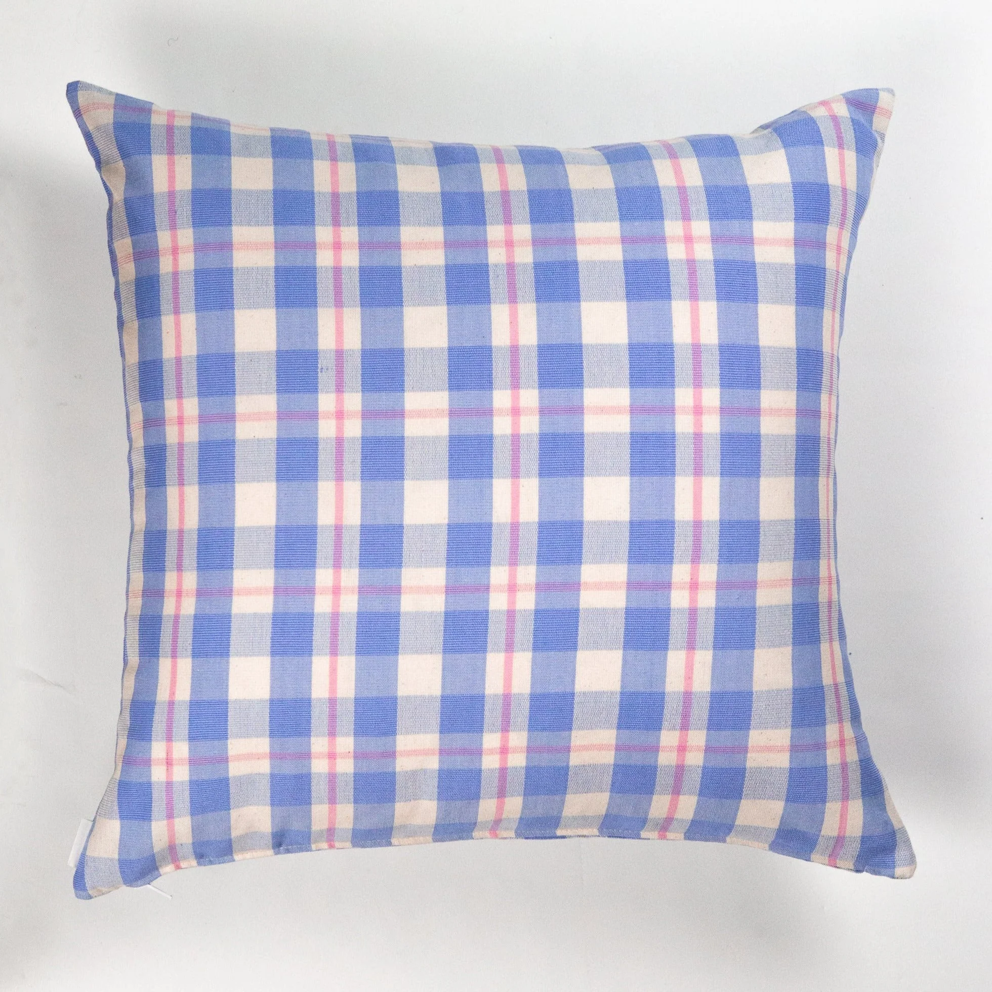 Archive New York Abigail Plaid Square Pillow in Periwinkle and Pink - Image 5