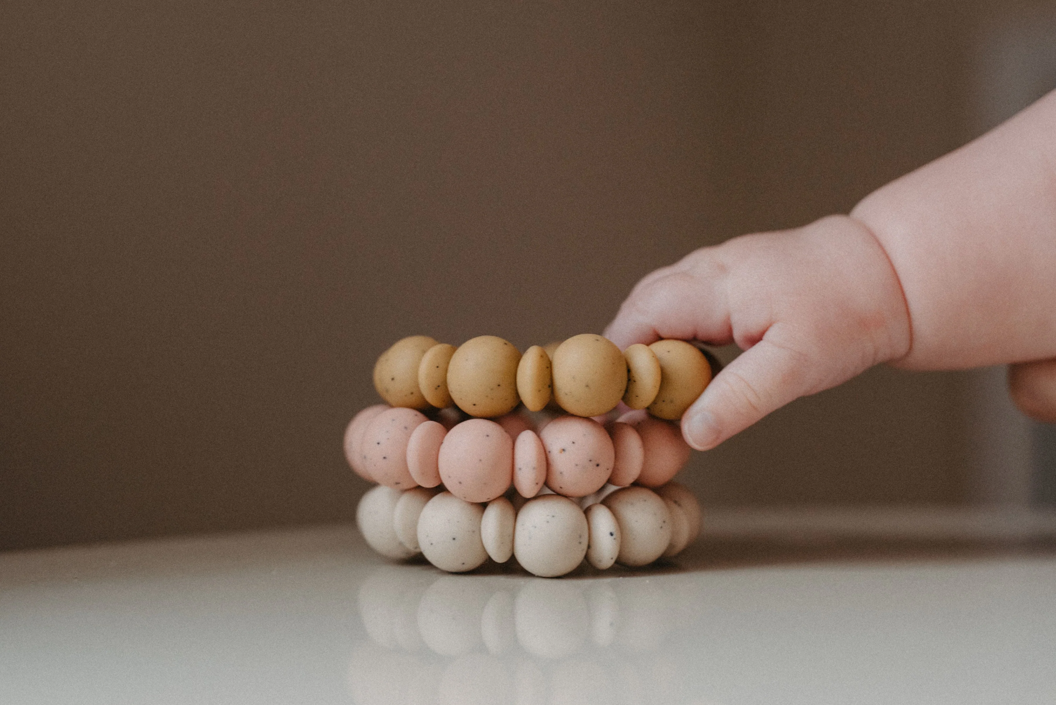 Three Hearts Adelia Teething Ring & Bracelet - Food Grade Silicone