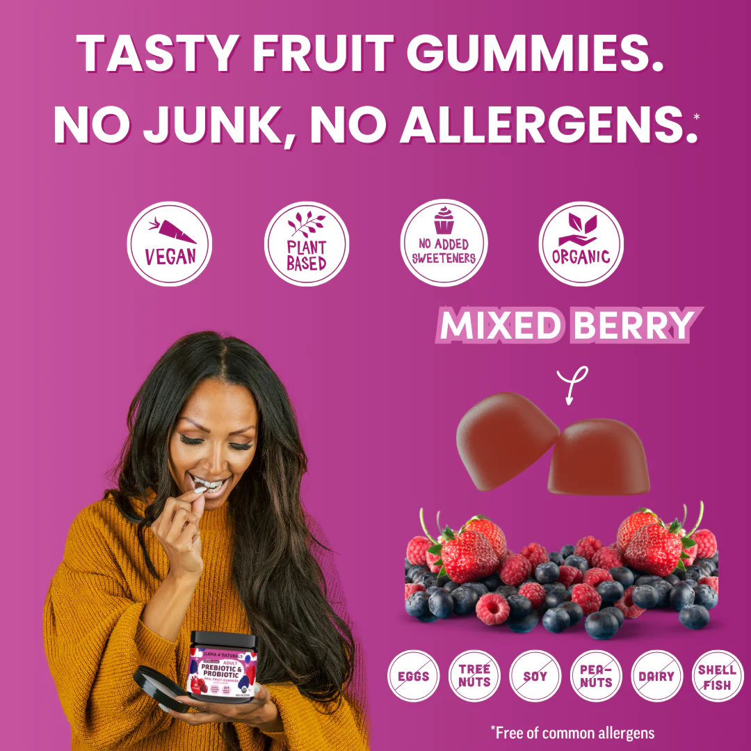 Llama Naturals Adults Organic Pre & Probiotic Gummies - Mixed Berry - Image 5