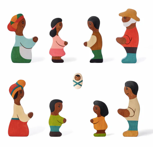 PoppyBabyCo African American Family set of 9