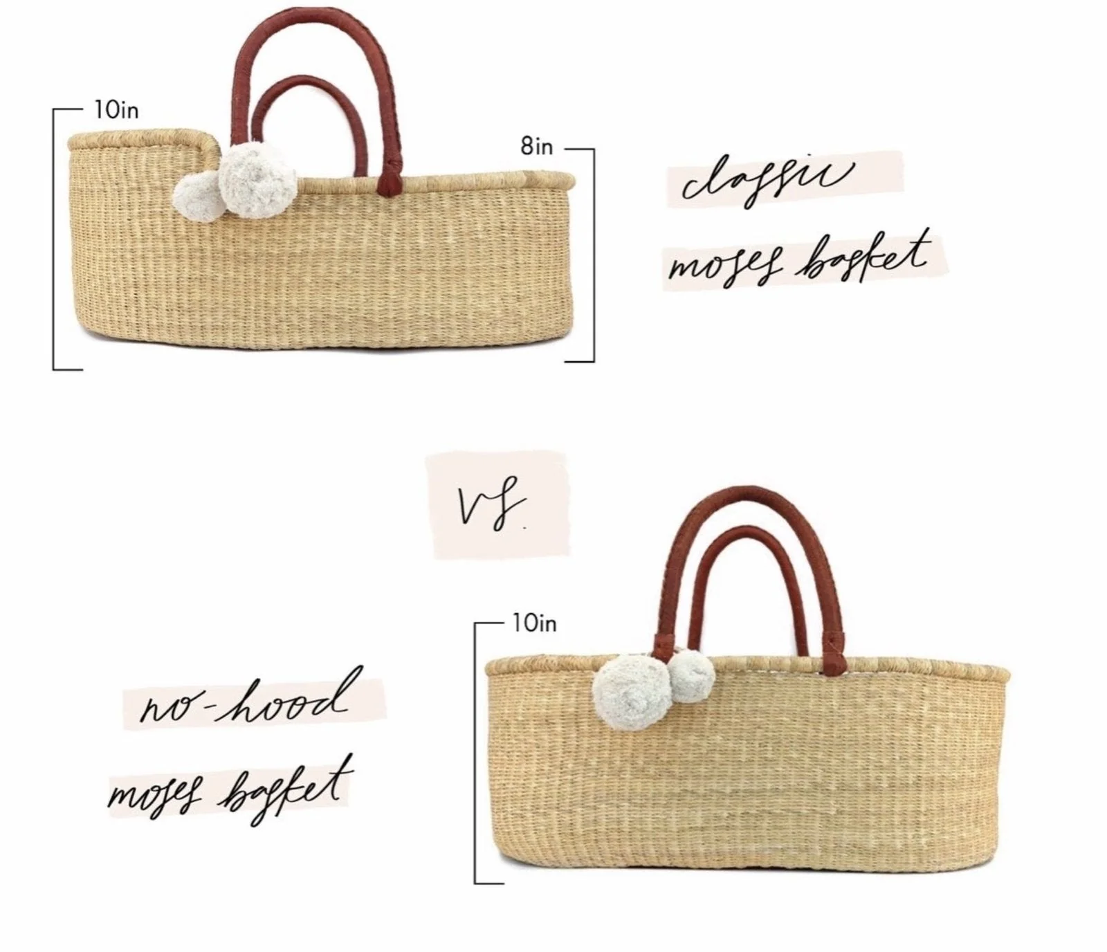 Plum+Sparrow African Moses Basket Black Handle - Image 3