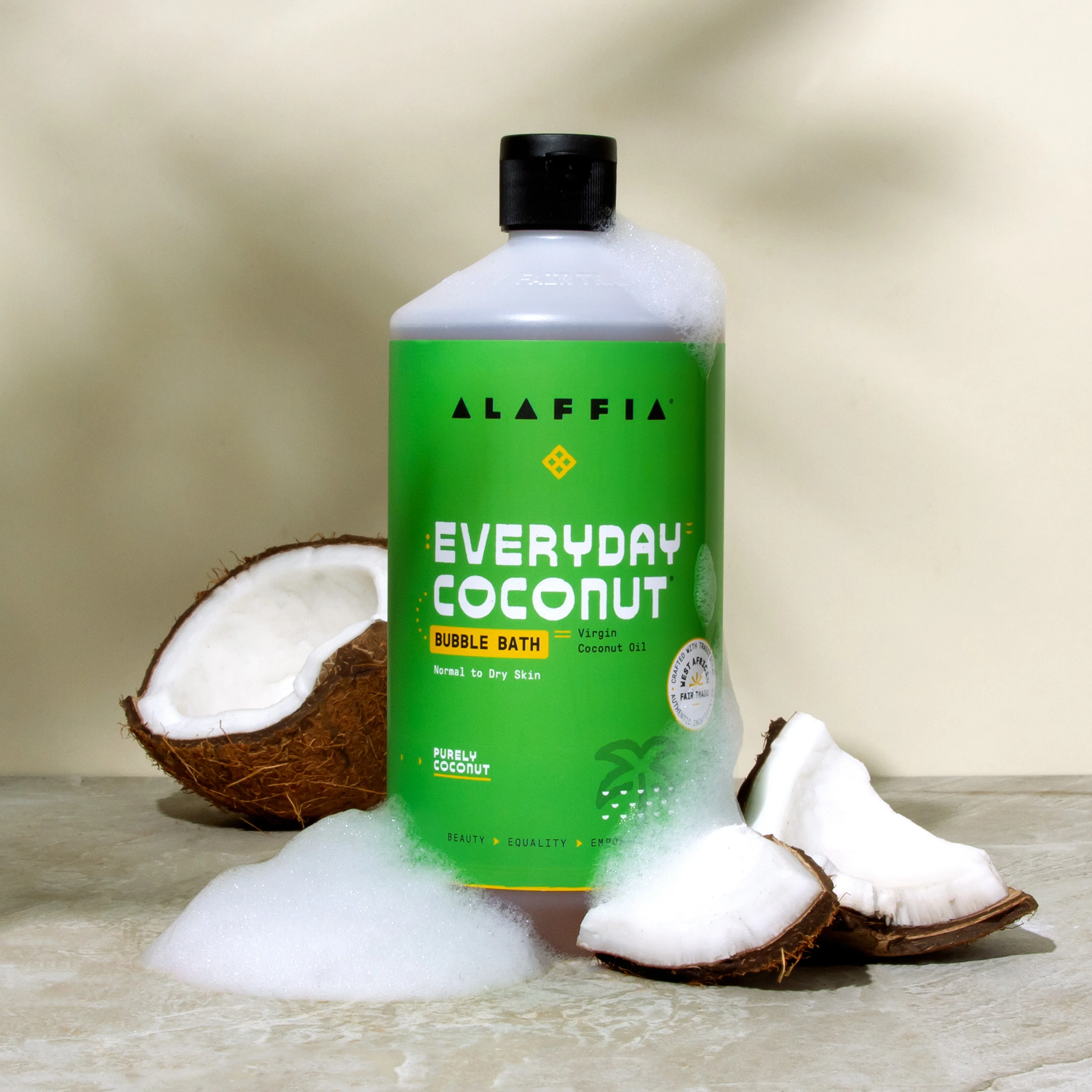 Alaffia EveryDay Coconut Bubble Bath, Purely Coconut  32oz - Image 2