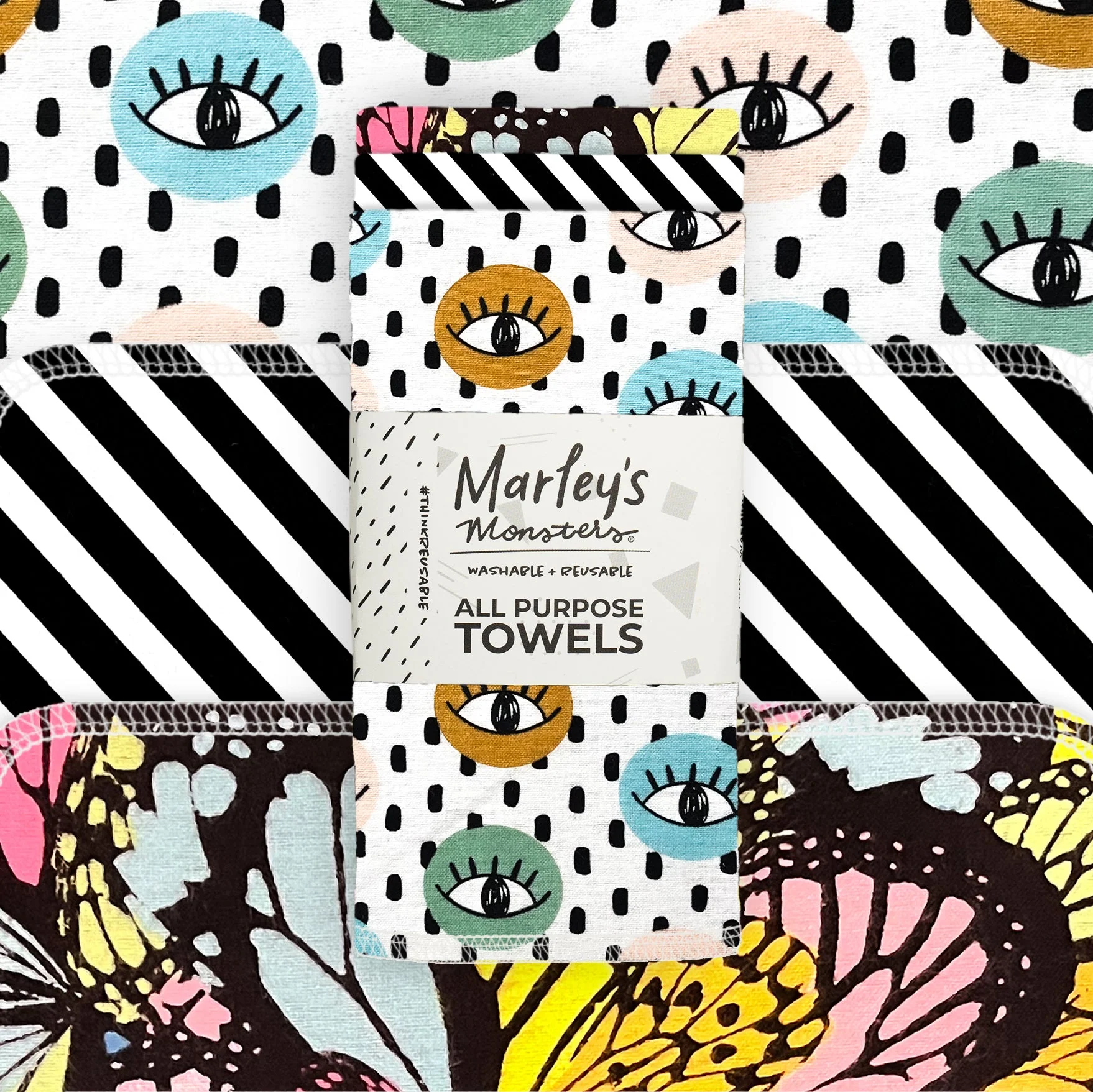 Marley's Monsters All-Purpose Towels: Mixed Prints 3 Count Pack - Image 15