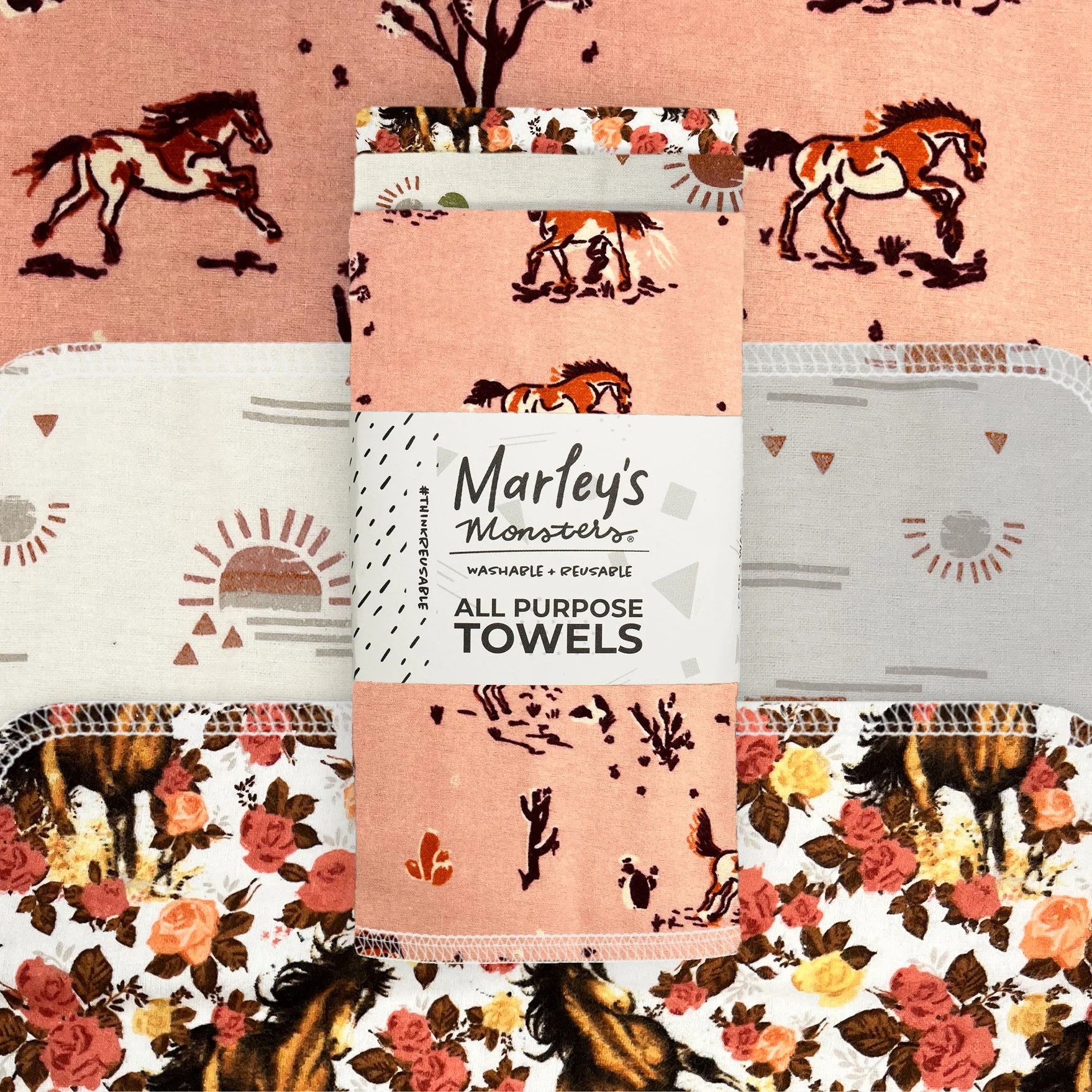 Marley's Monsters All-Purpose Towels: Mixed Prints 3 Count Pack - Image 45