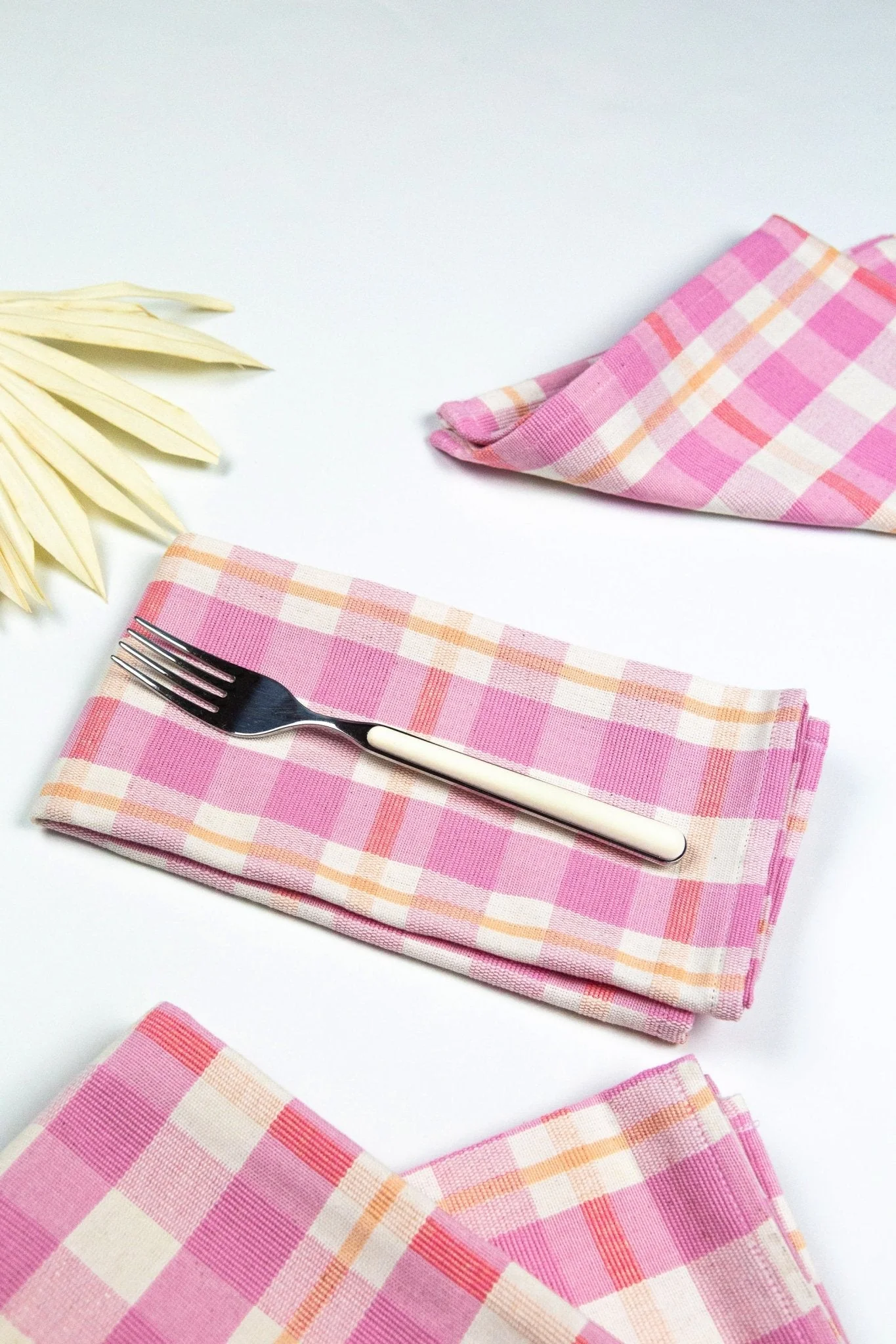 Archive NY Abigail Plaid Dinner Napkin in Bubblegum - Image 2