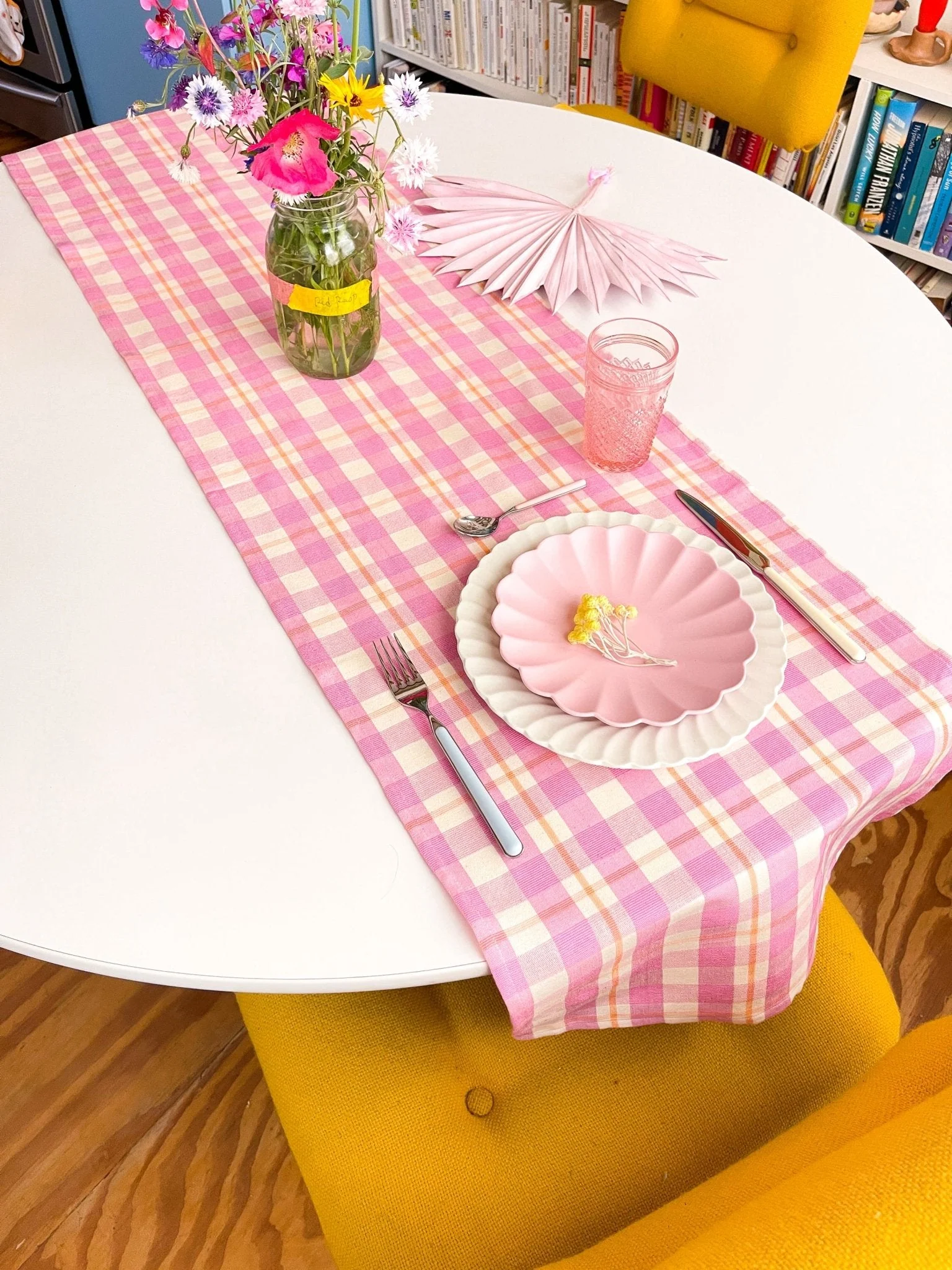 Archive NY Abigail Plaid Runner in Bubblegum - Image 4