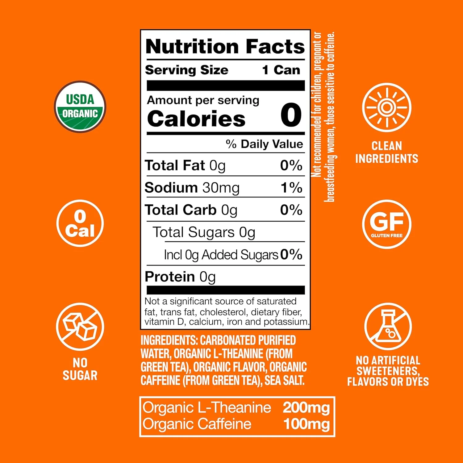 Ardor Organic Sparkling Water - Mango, 12 fl oz (12 Pack) - Hydrate + Focus - Image 2