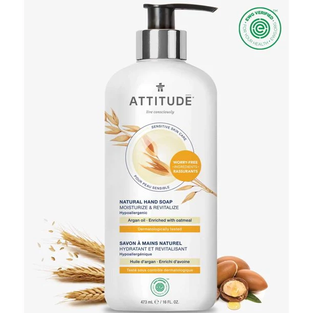 Attitude Hand Soap, Sensitive, Argan Oil, 16 Fl Oz - Image 2