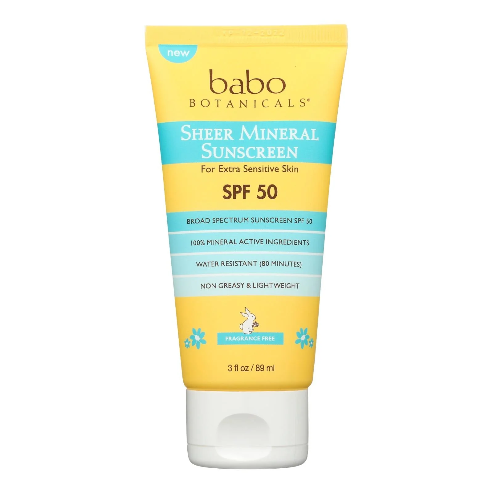 Babo Botanicals Sunscreen Sheer Lotion SPF 50, 3 Fl Oz