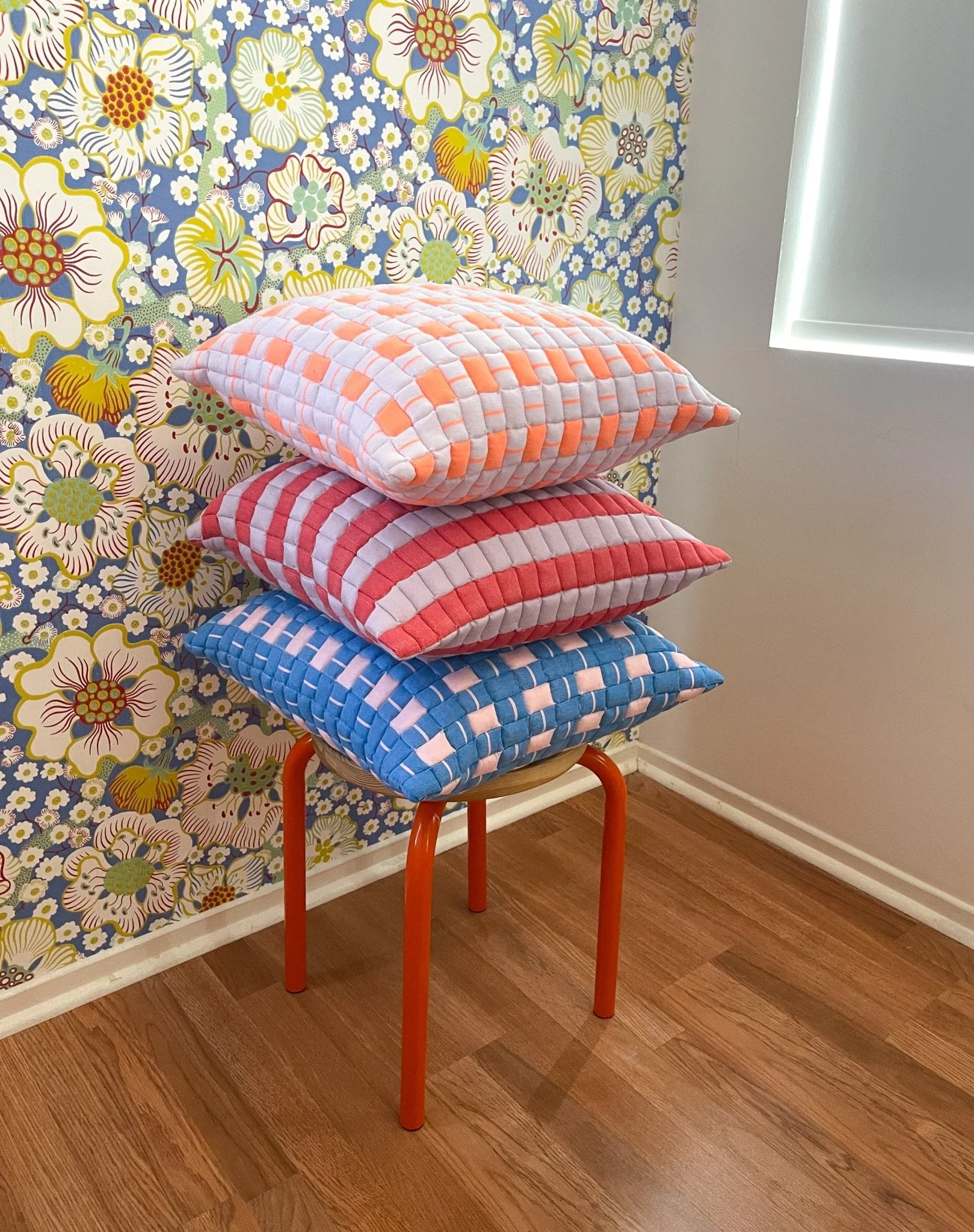 Backordered: Archive New York Sujani Quilted Pillow in Pastel Lilac and Neon Orange - Image 10