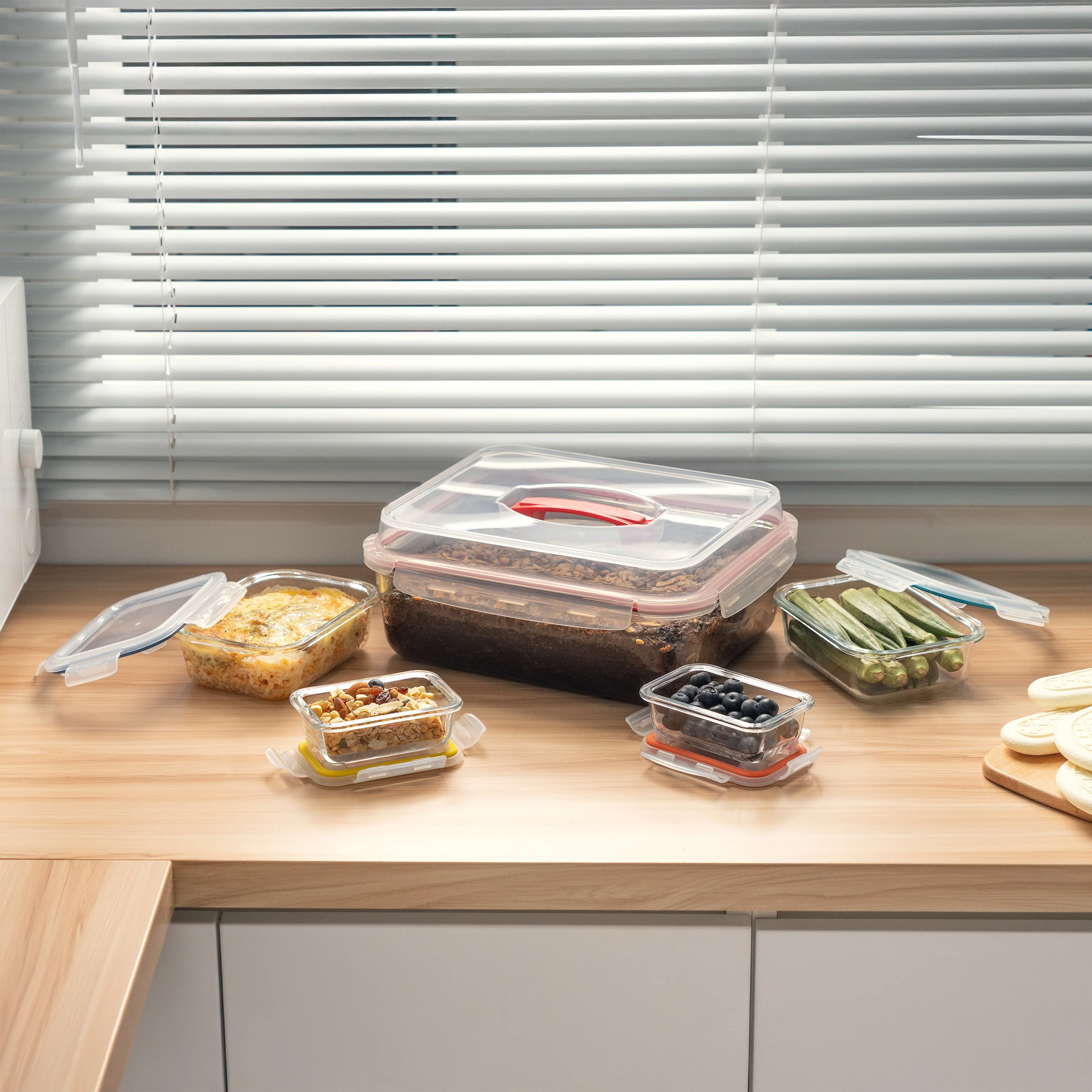 Genicook Bake & Carry Glass Set (5 Containers, Vanilla) - Image 2