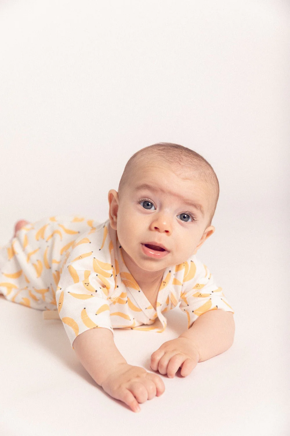 Dodo Banana Banana Print Baby Kimono Style Onesie