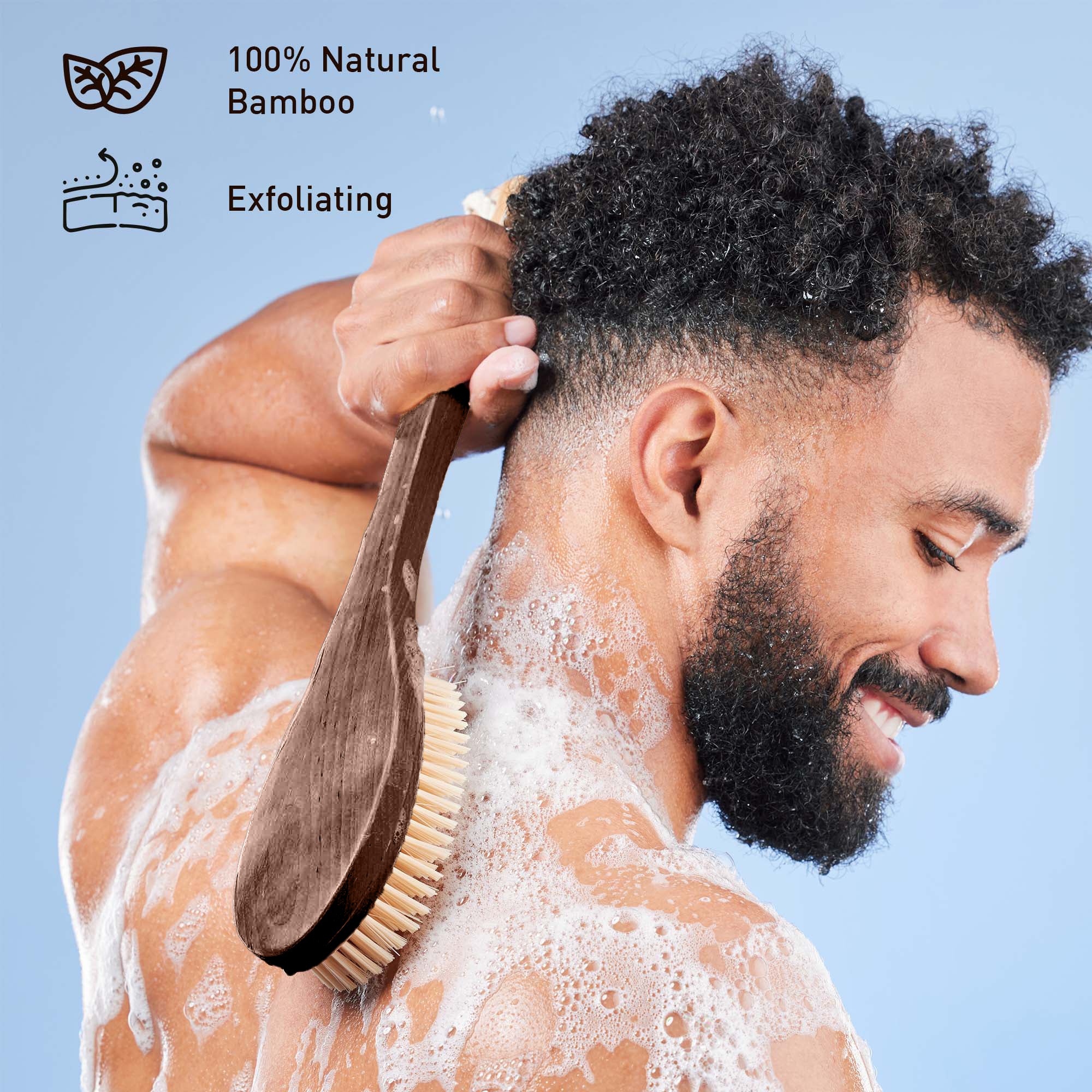 Pursonic Bath Body Brush With Long Bamboo Handle - Image 11
