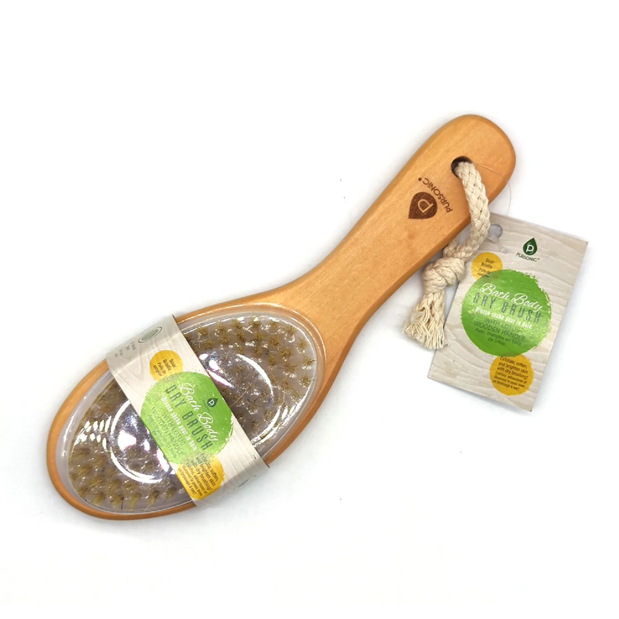 Pursonic Bath Body Brush With Lotus Wooden Handle - Image 4