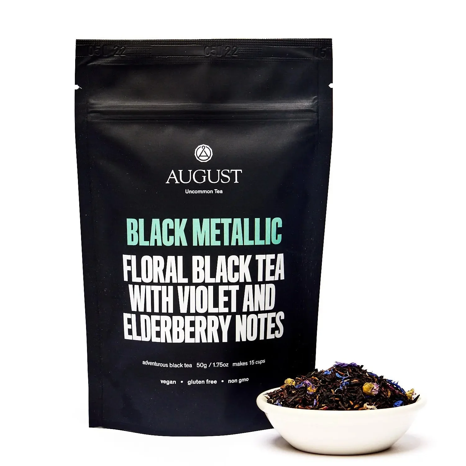 August Uncommon Tea Black Metallic - Violet Elderberry Black Tea - Image 3