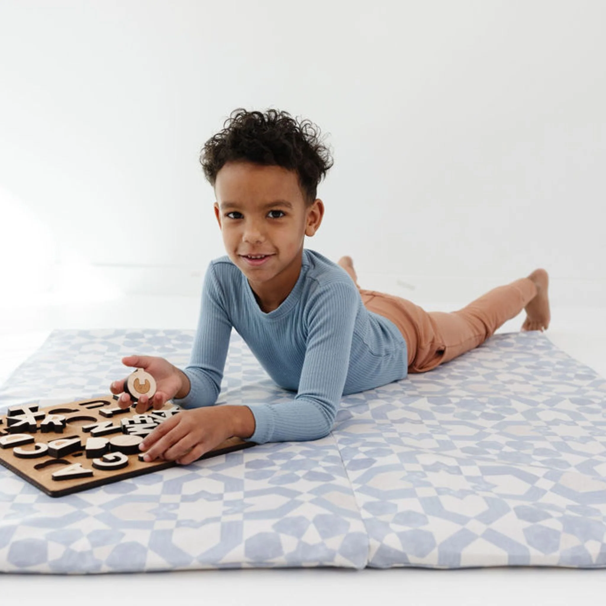 Toki Mats Blue Tile Vegan Leather Mat - Image 2