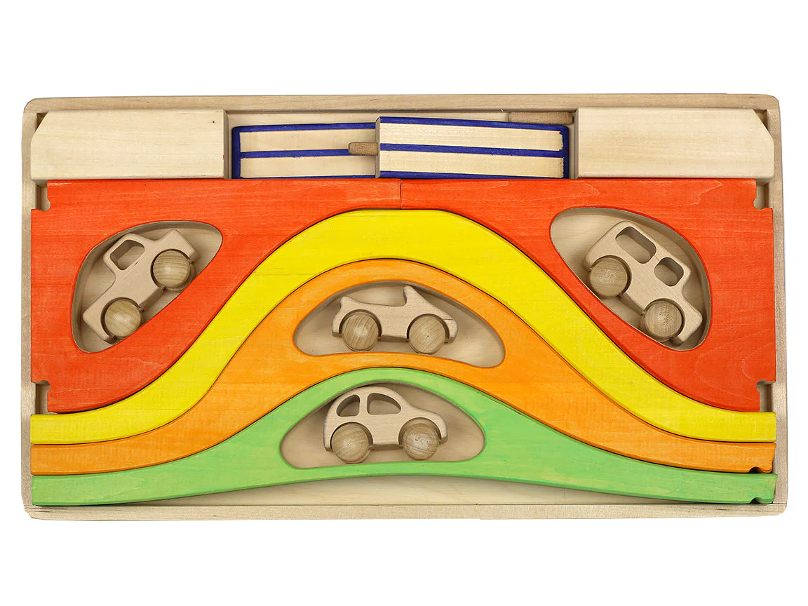 PoppyBabyCo Cars with roads, bridges, and tunnels set