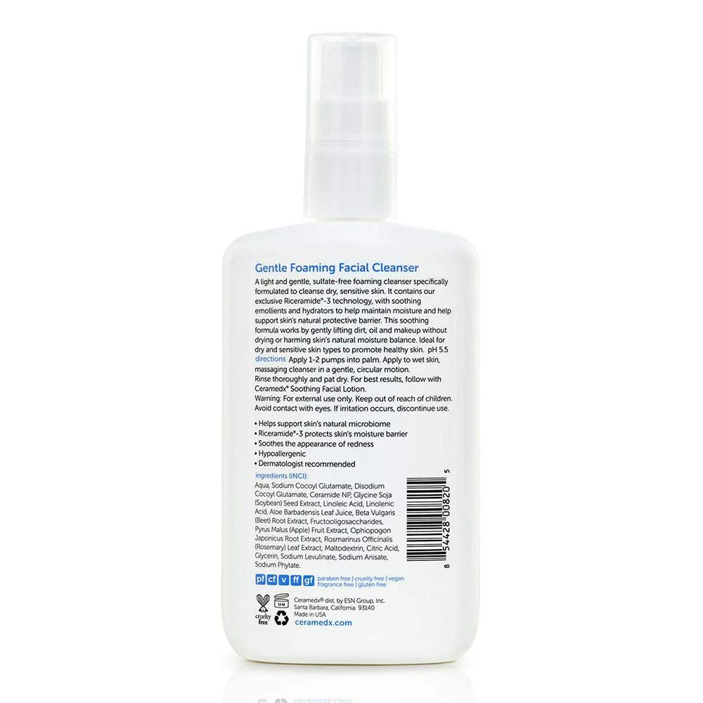 Ceramedx Facial Cleanser Gentle Foam  - 8 Fl Oz - Image 2
