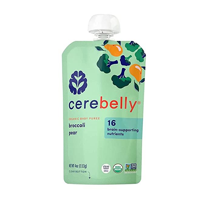 Cerebelly Broccoli Pear Puree Pouches (Pack of 6-4 Oz) - Image 2
