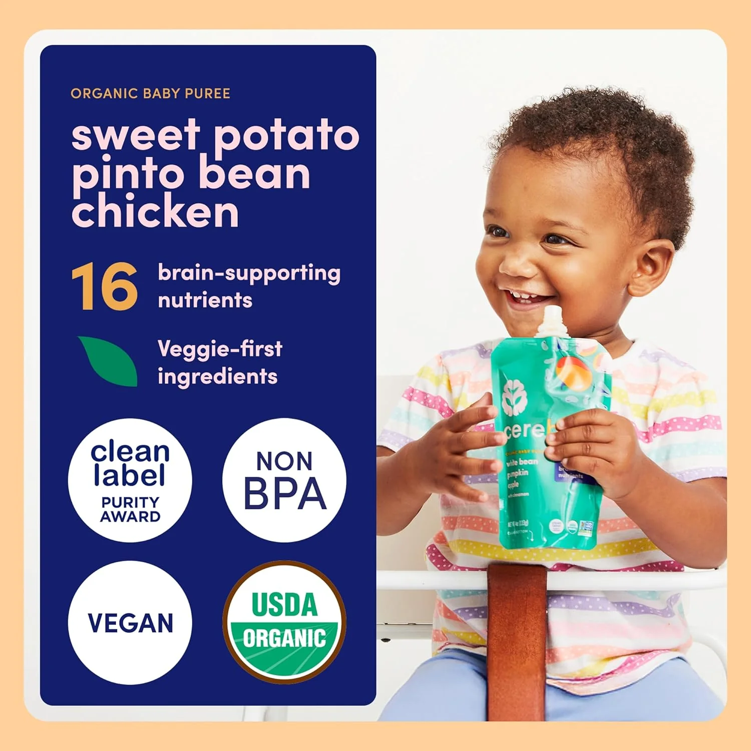 Cerebelly Organic Sweet Potato Puree - Pack of 6 (4 Oz Each) - Image 3
