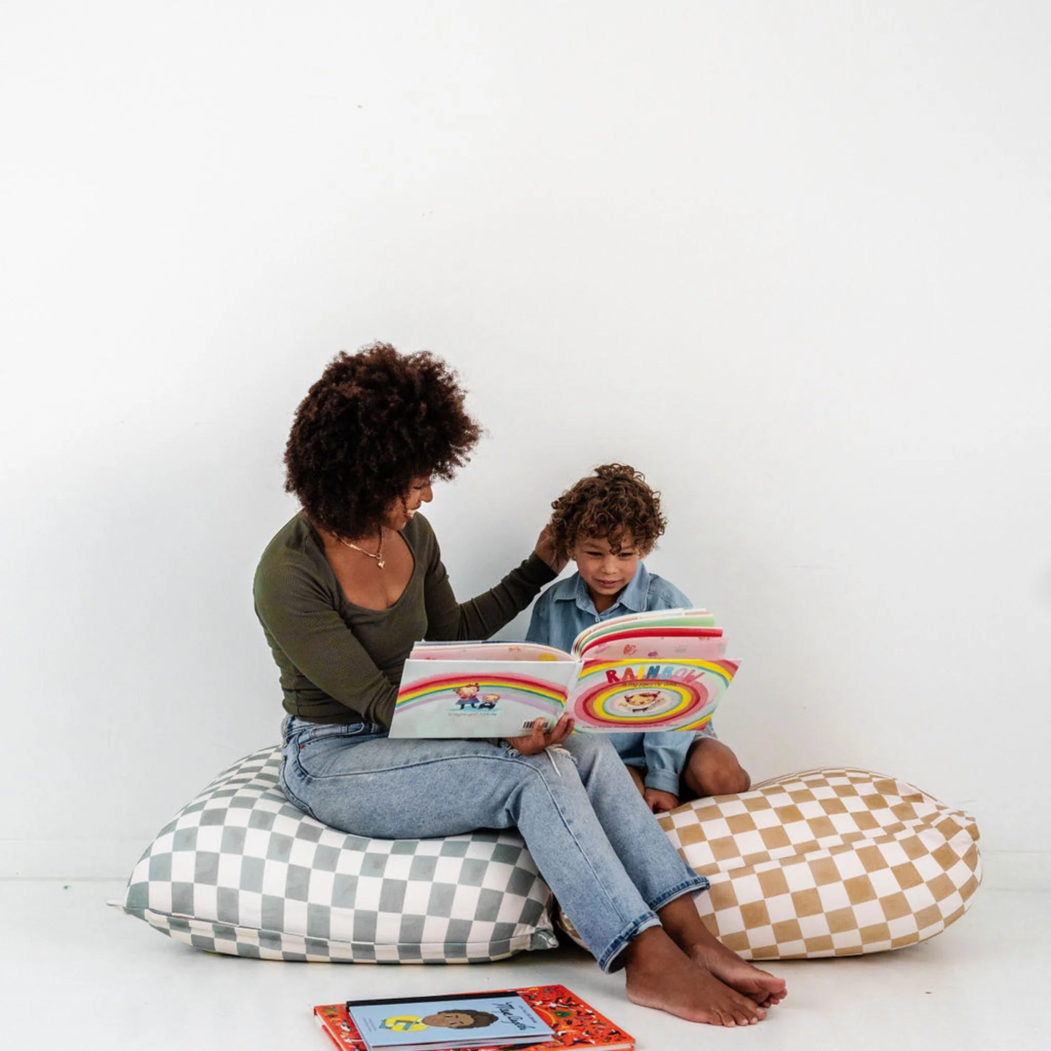 Toki Mats Checker Toffee Bean Bag - Image 3