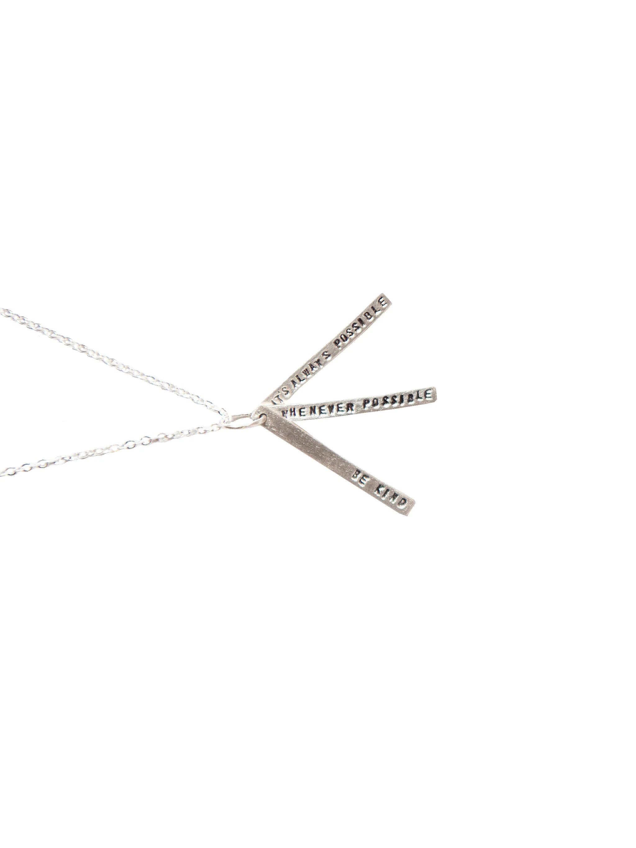 Weston Table Chocolate & Steel Long-Bar Quote Necklace Dalai Lama