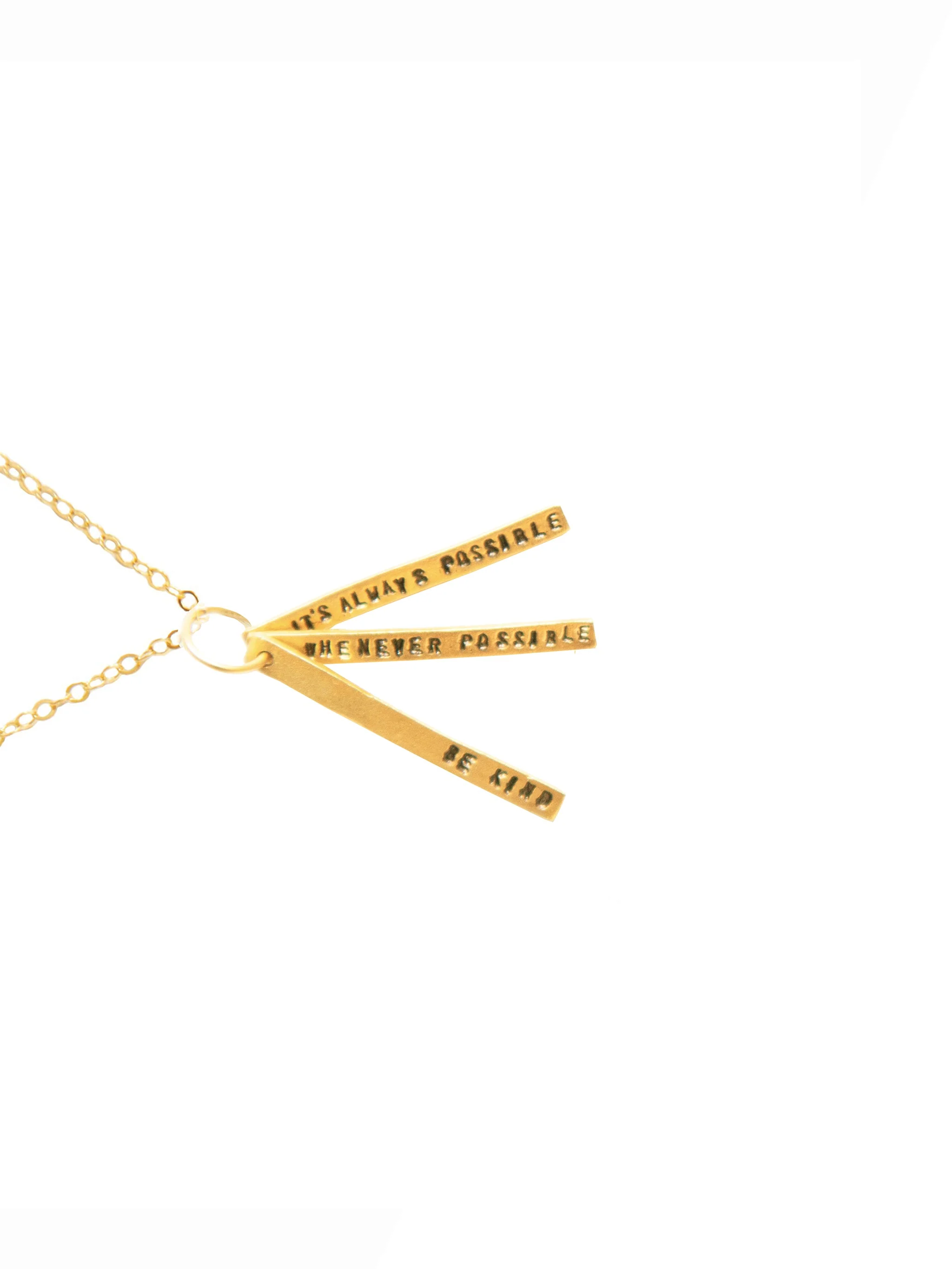 Weston Table Chocolate & Steel Long-Bar Quote Necklace Dalai Lama - Image 2