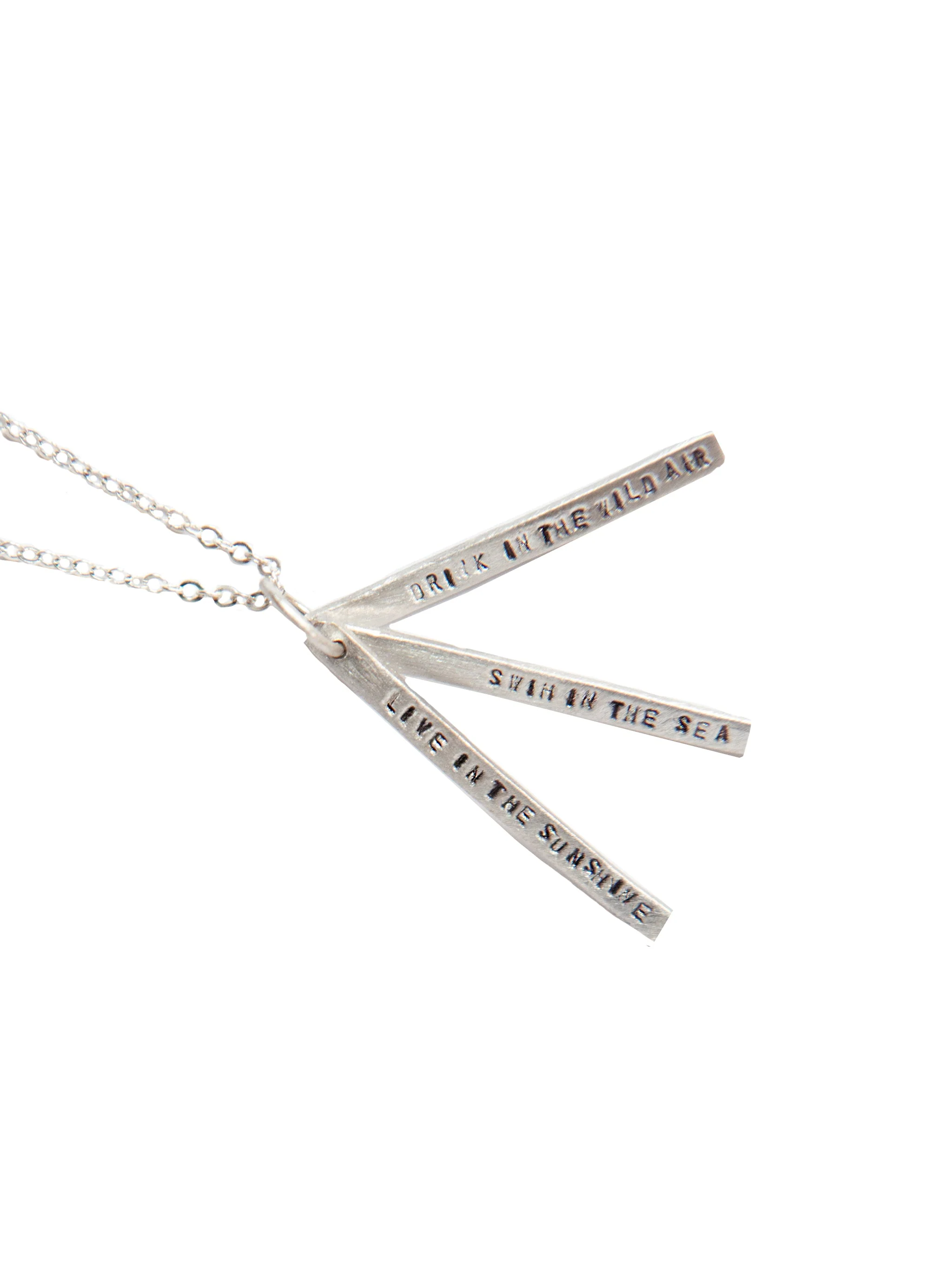 Weston Table Chocolate & Steel Long-Bar Quote Necklace Ralph Waldo Emerson - Image 2