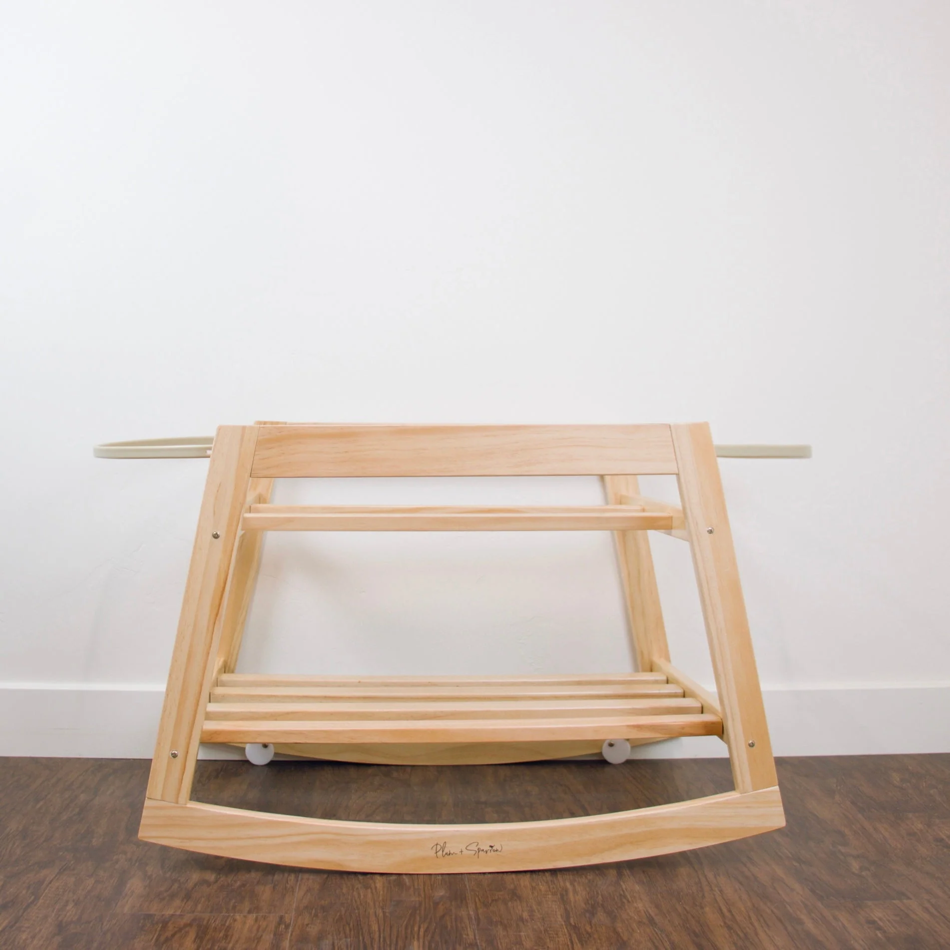 Plum+Sparrow Classic Rocking Moses Bassinet Stand with brake Natural - Image 3