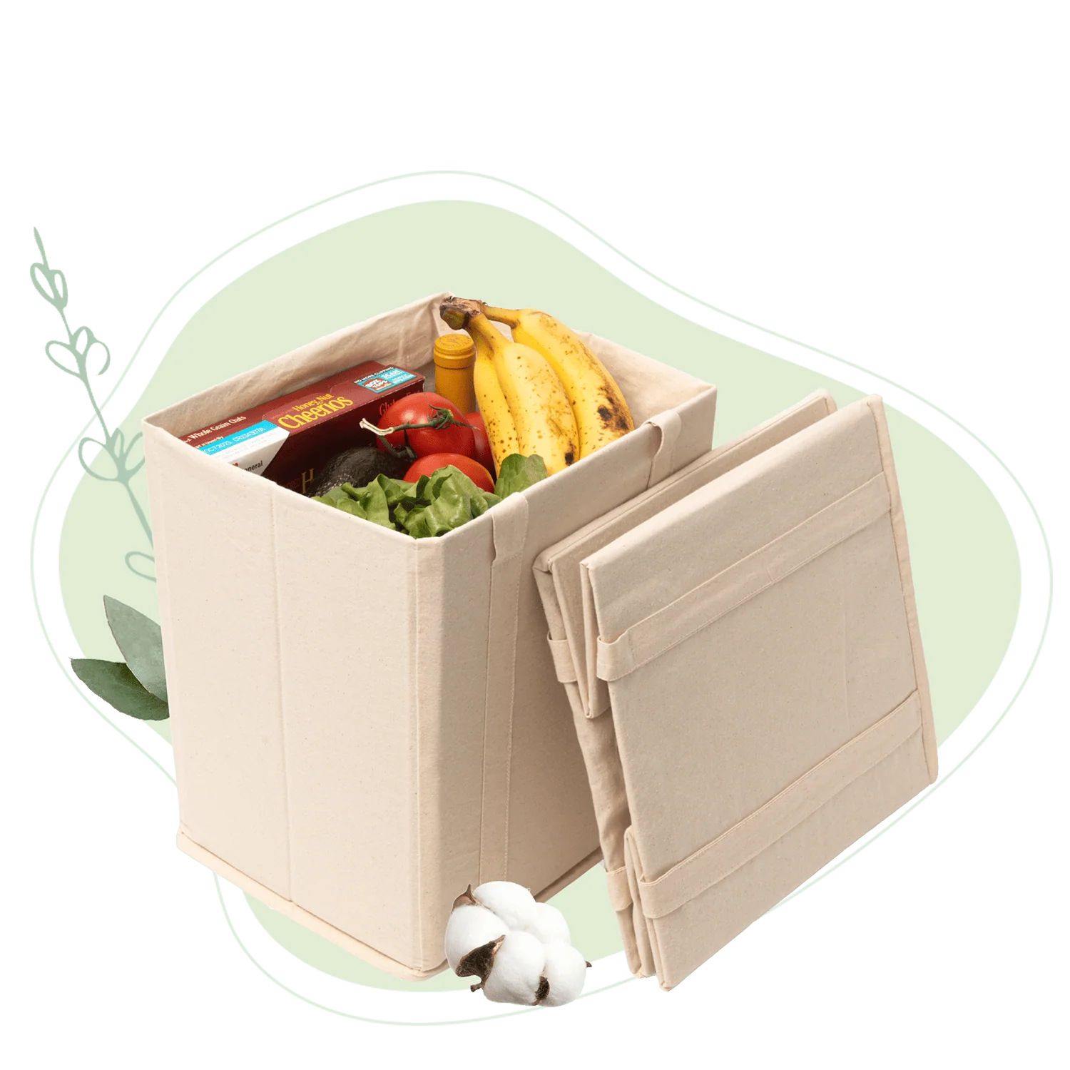 Organic Cotton Mart Collapsible Grocery Shopping Bags