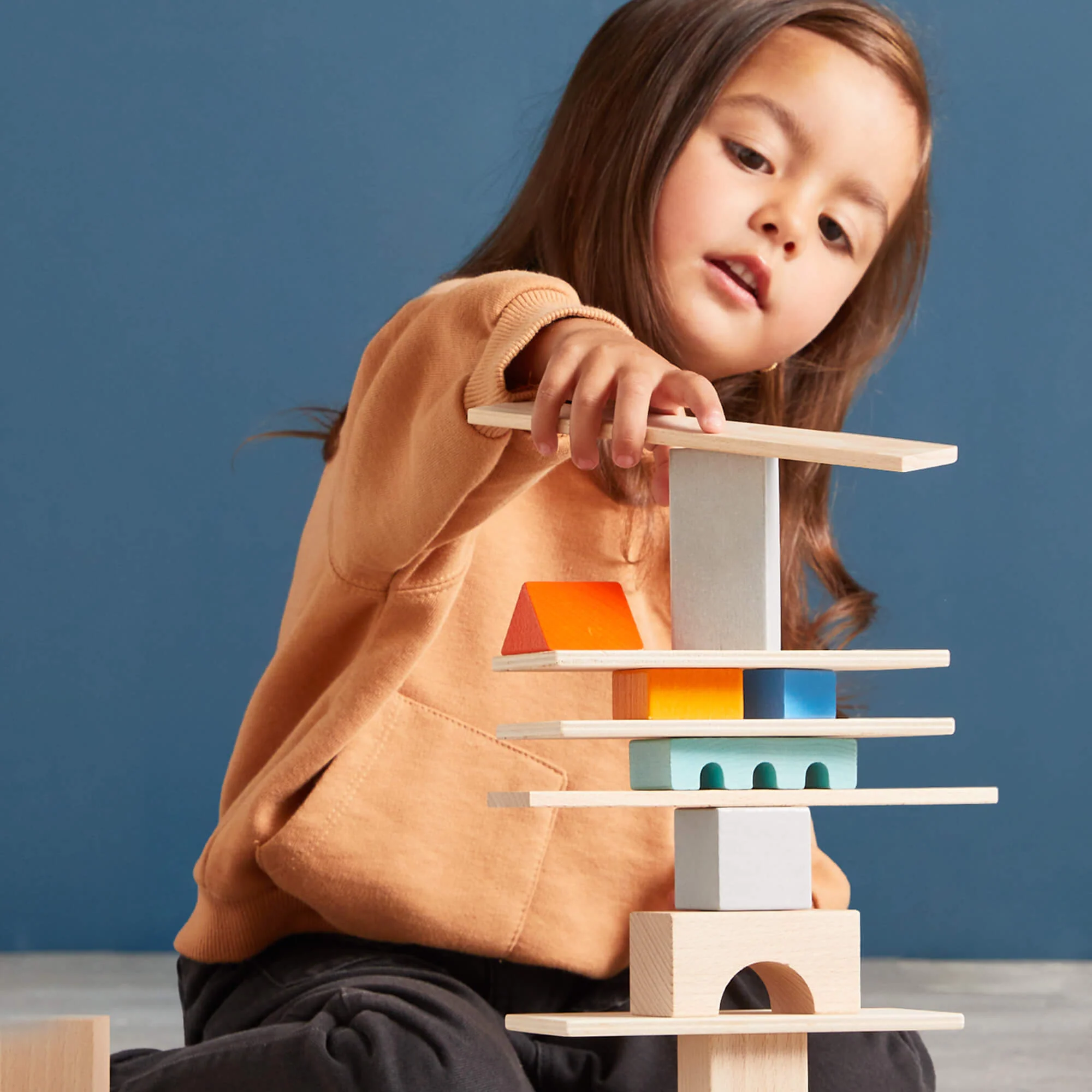HABA Colored Wooden Building Blocks - 85 Piece Set - Image 3