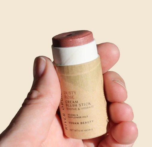 River Organics Creamy Vegan Blush Stick - Dusty Rose - Image 5