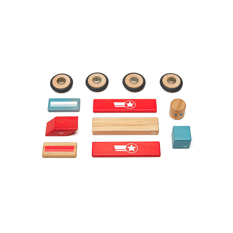 Tegu Daredevil Magnetic Wooden Blocks Stunt Team, 12 pieces - Image 4