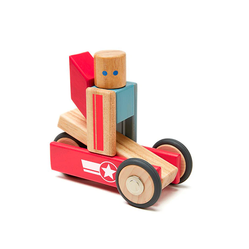 Tegu Daredevil Magnetic Wooden Blocks Stunt Team, 12 pieces - Image 5