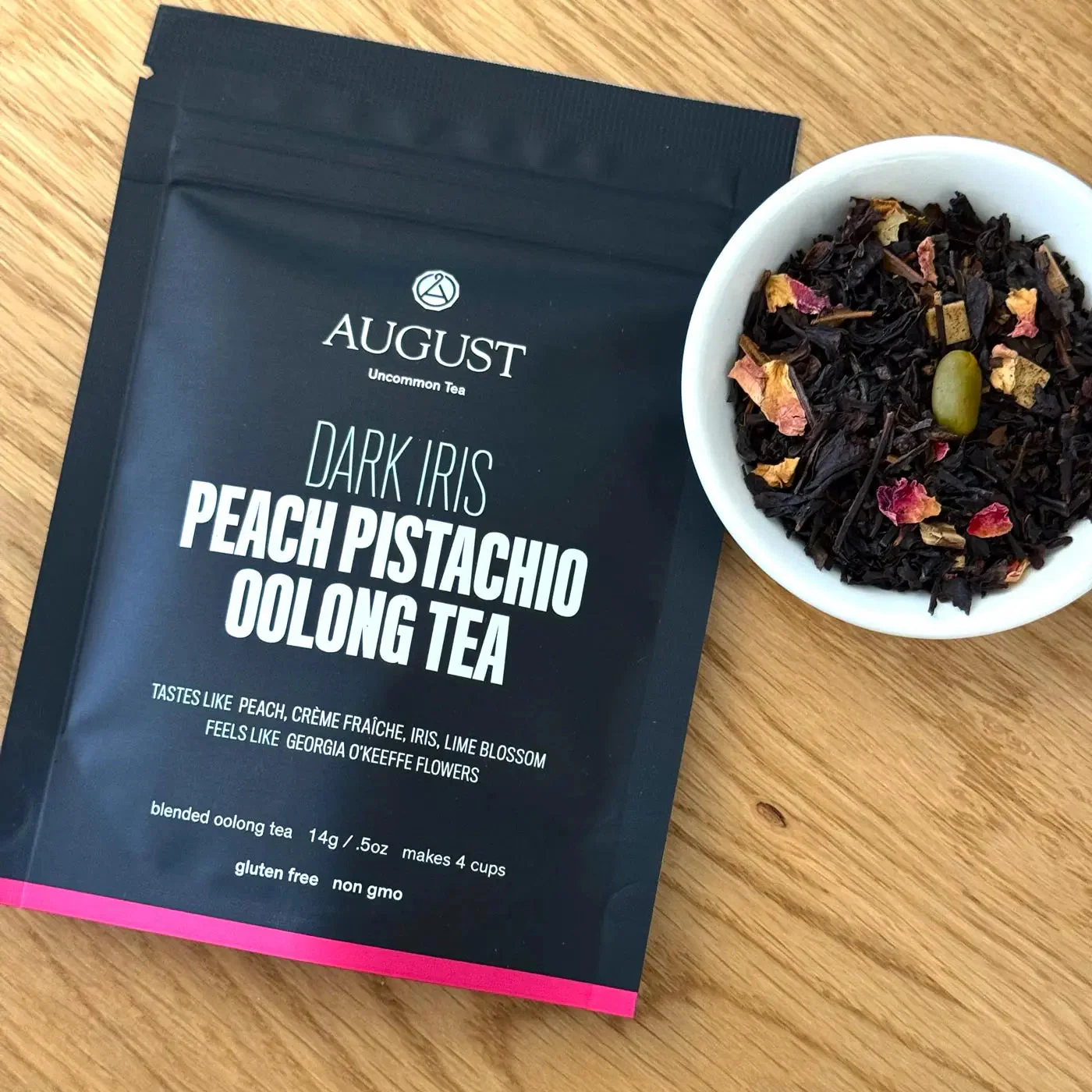 August Uncommon Tea Dark Iris - Peach Pistachio Oolong Tea - Image 6