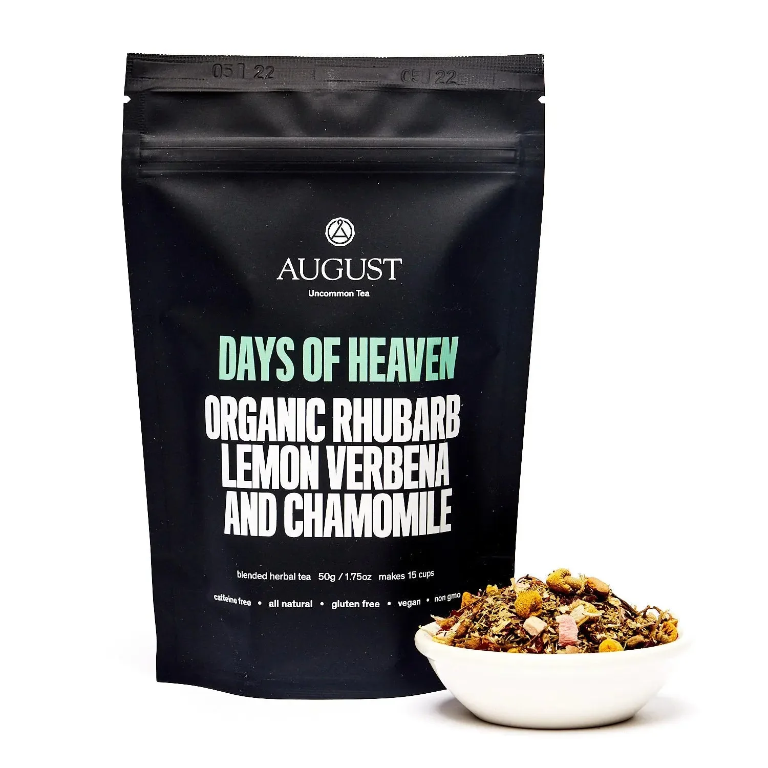 August Uncommon Tea Days of Heaven - Rhubarb Verbena Chamomile Tea (Caffeine Free) - Image 2