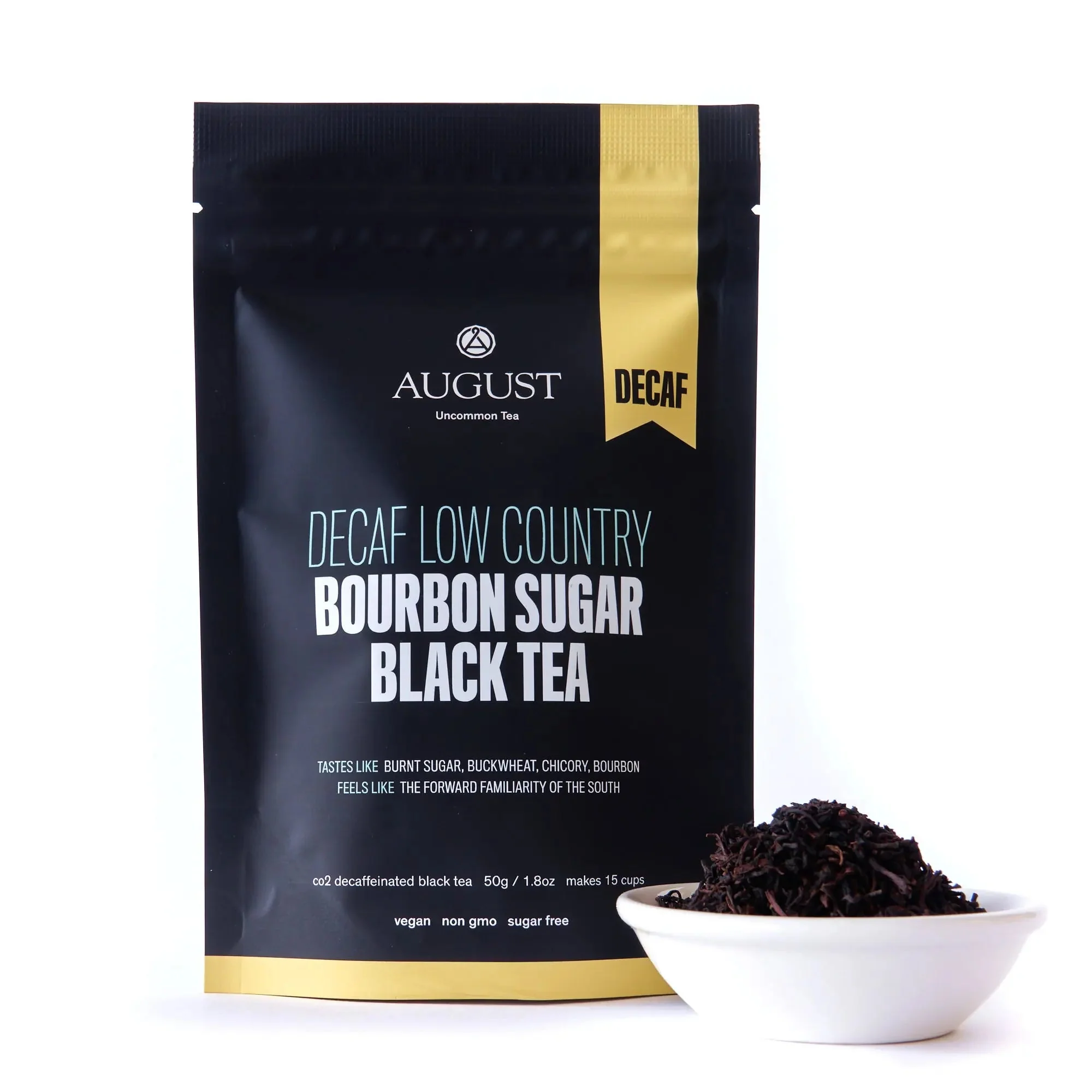 August Uncommon Tea Decaf Low Country - Bourbon Sugar Black Tea - Image 2