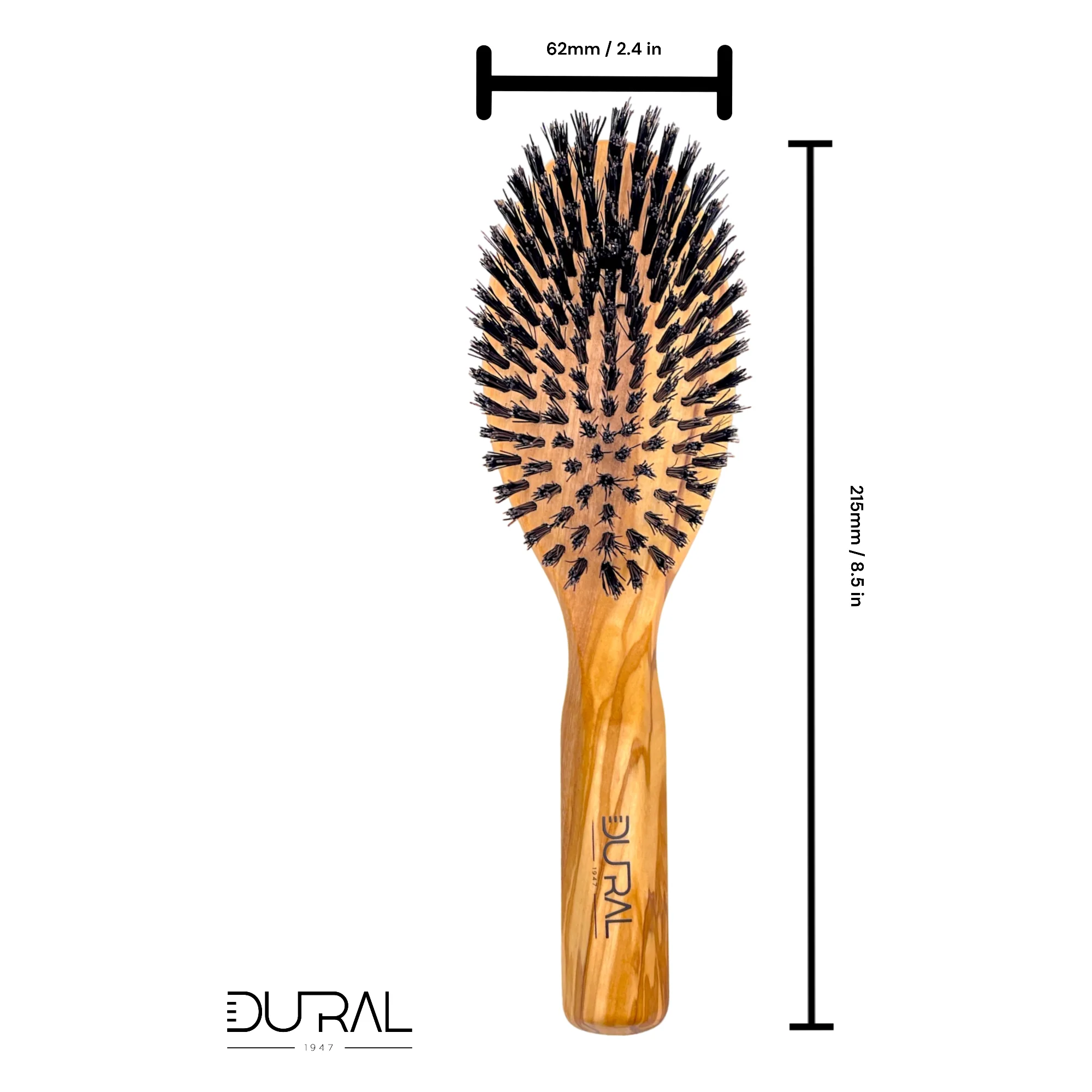 Pasteur Pharmacy Dural Olive wood boar bristles hair brush - 9 rows - Image 4