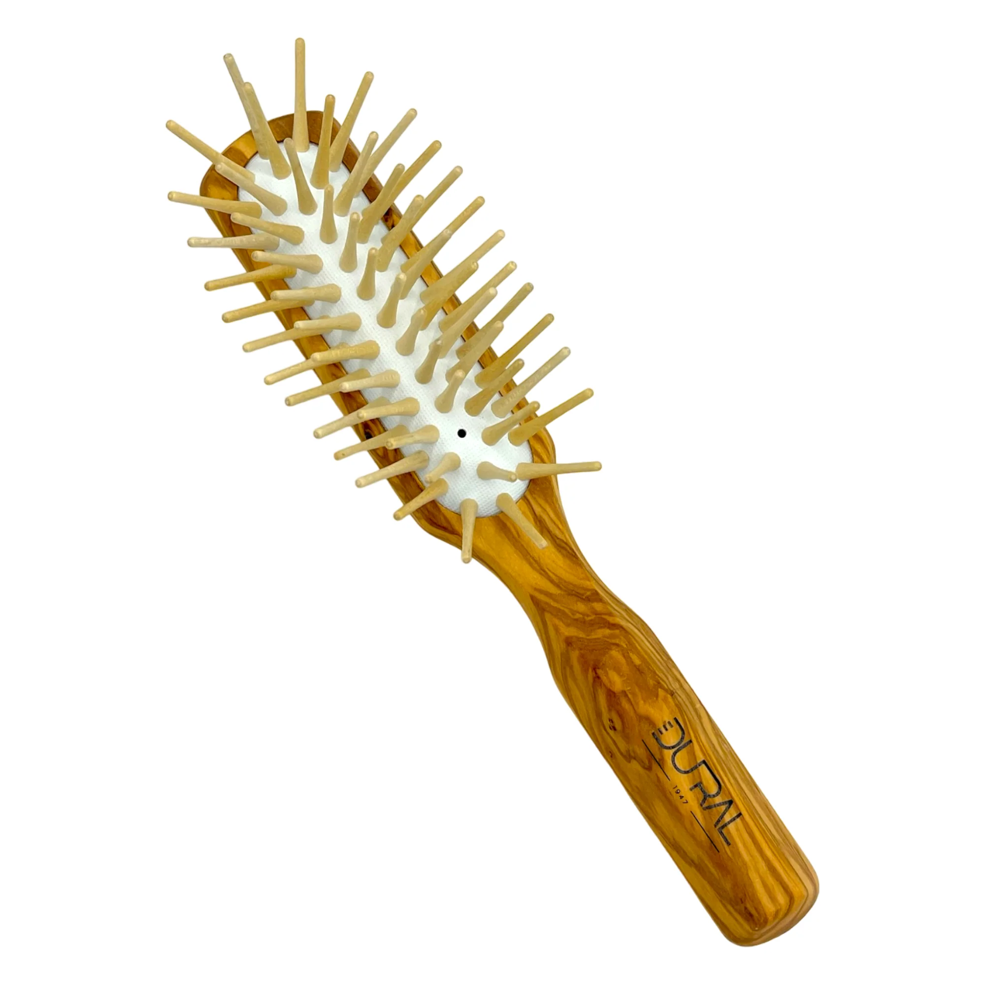 Pasteur Pharmacy Dural Olive wood rubber cushion hair brush with long wooden pins