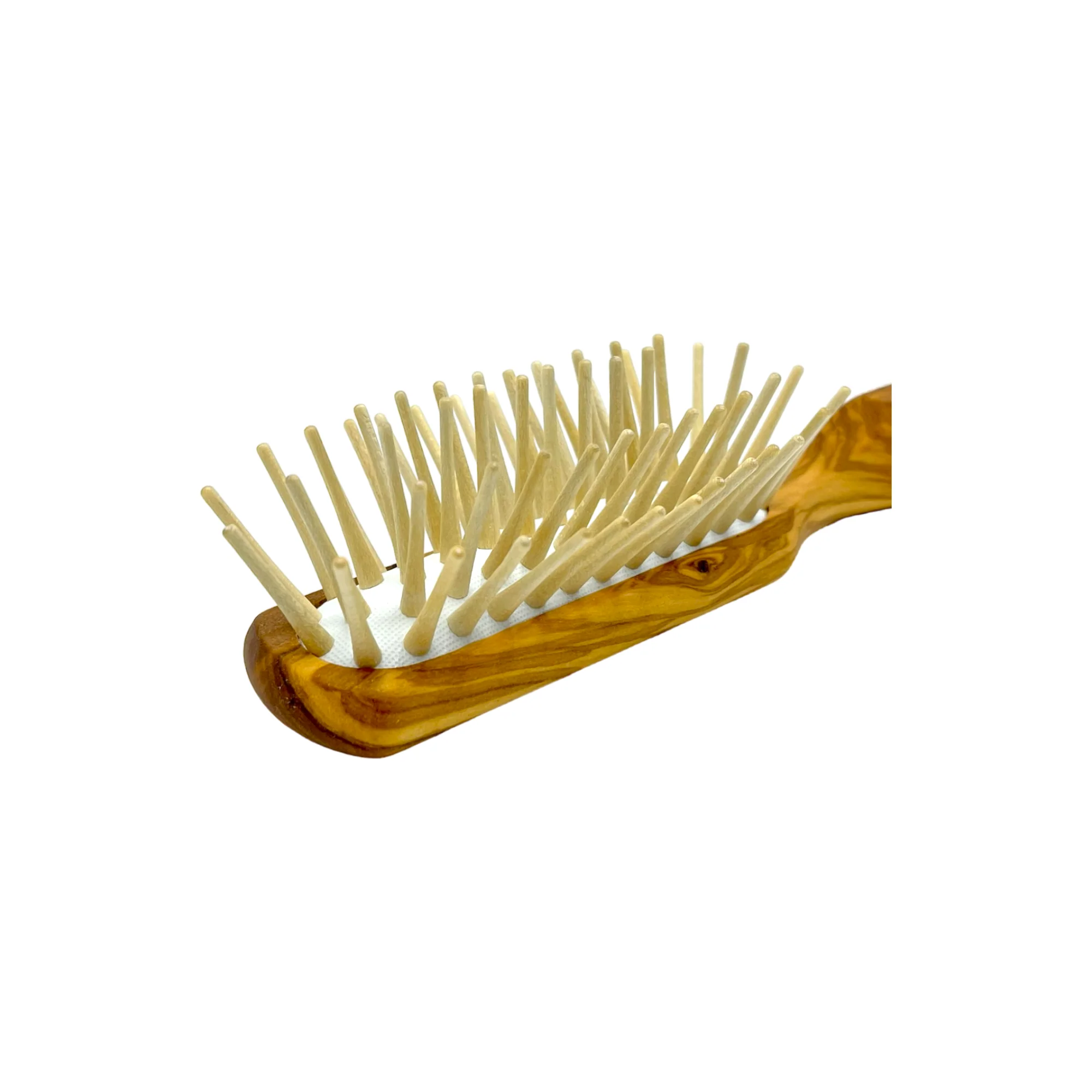 Pasteur Pharmacy Dural Olive wood rubber cushion hair brush with long wooden pins - Image 2