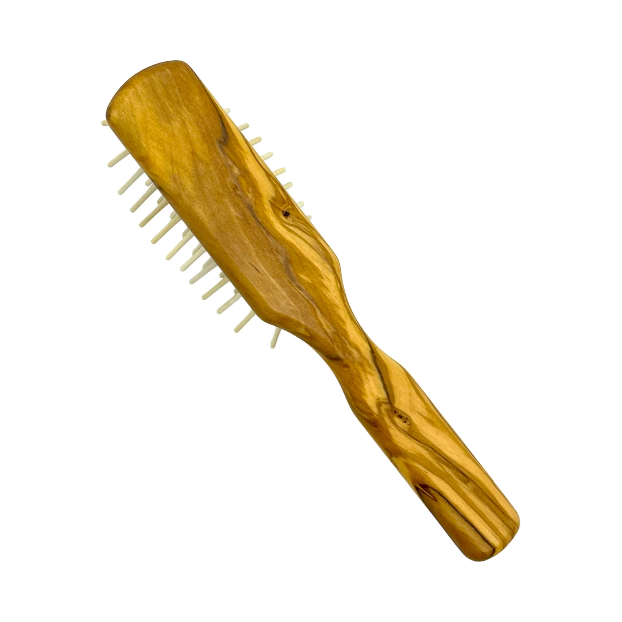 Pasteur Pharmacy Dural Olive wood rubber cushion hair brush with long wooden pins - Image 3